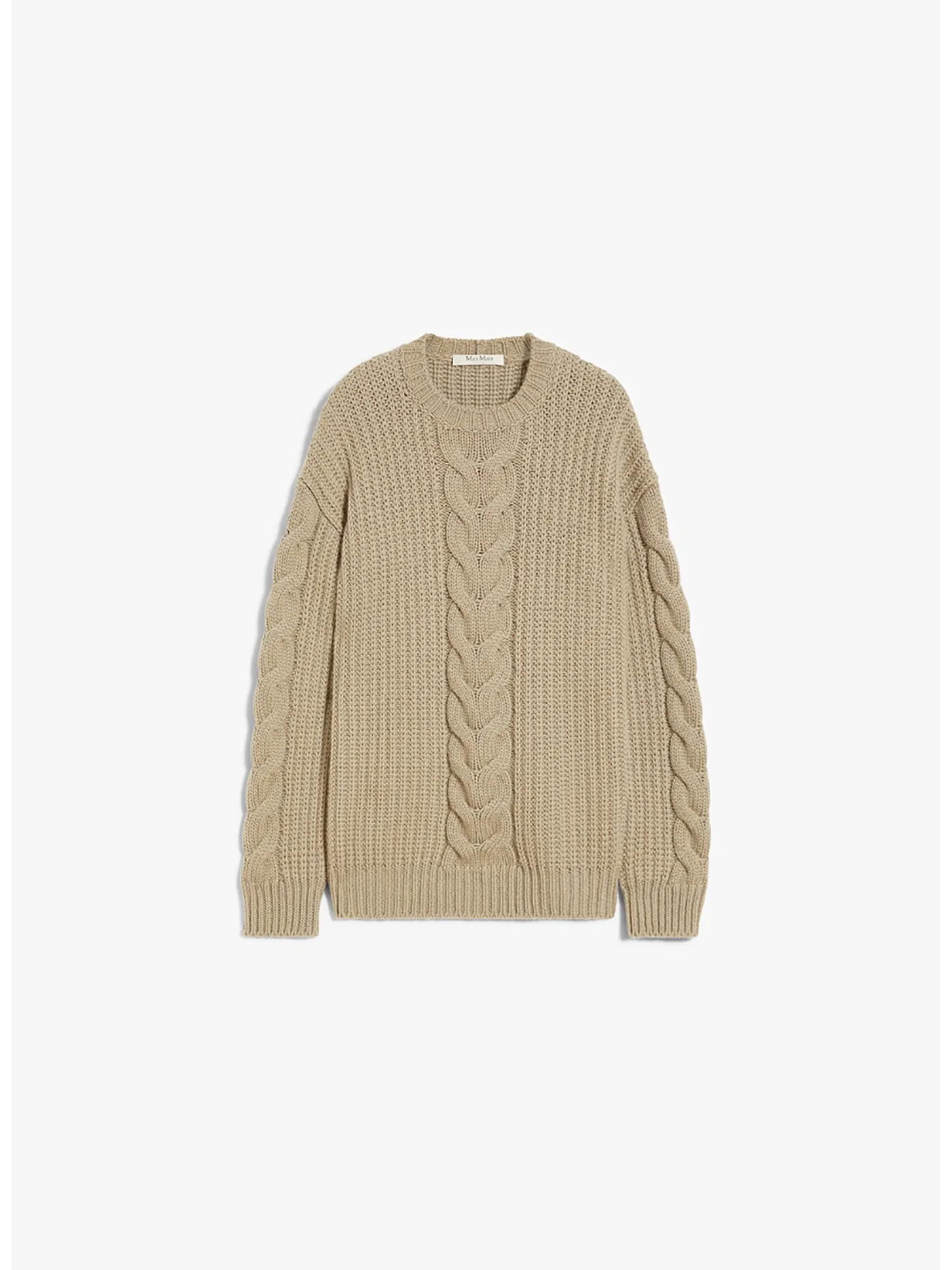     -MAX MARA    -MAGLIONE ACCIAIO IN MAGLIA TRECCIATO-
