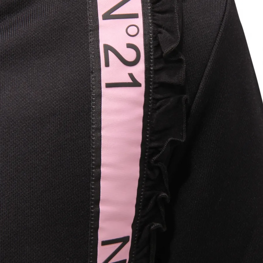 1374AR felpa bimba N°21 girl kids full-zip sweatshirt black