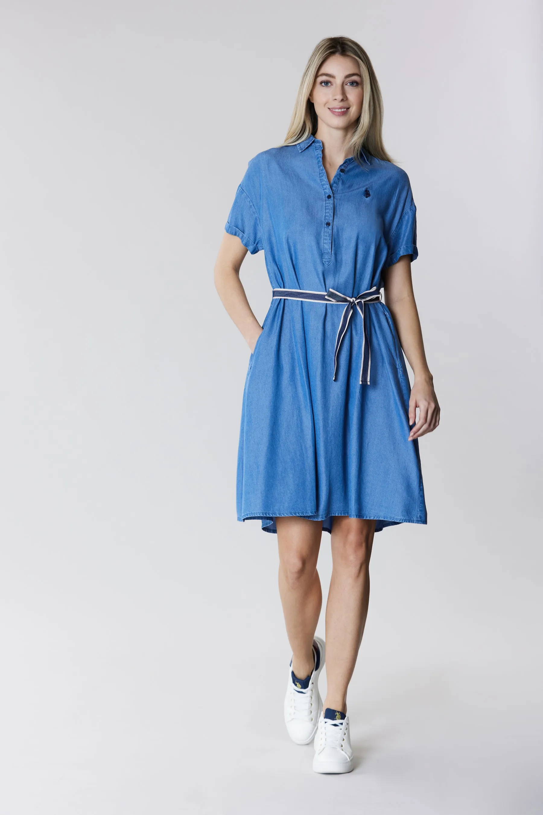 Abito a maniche corte in tencel