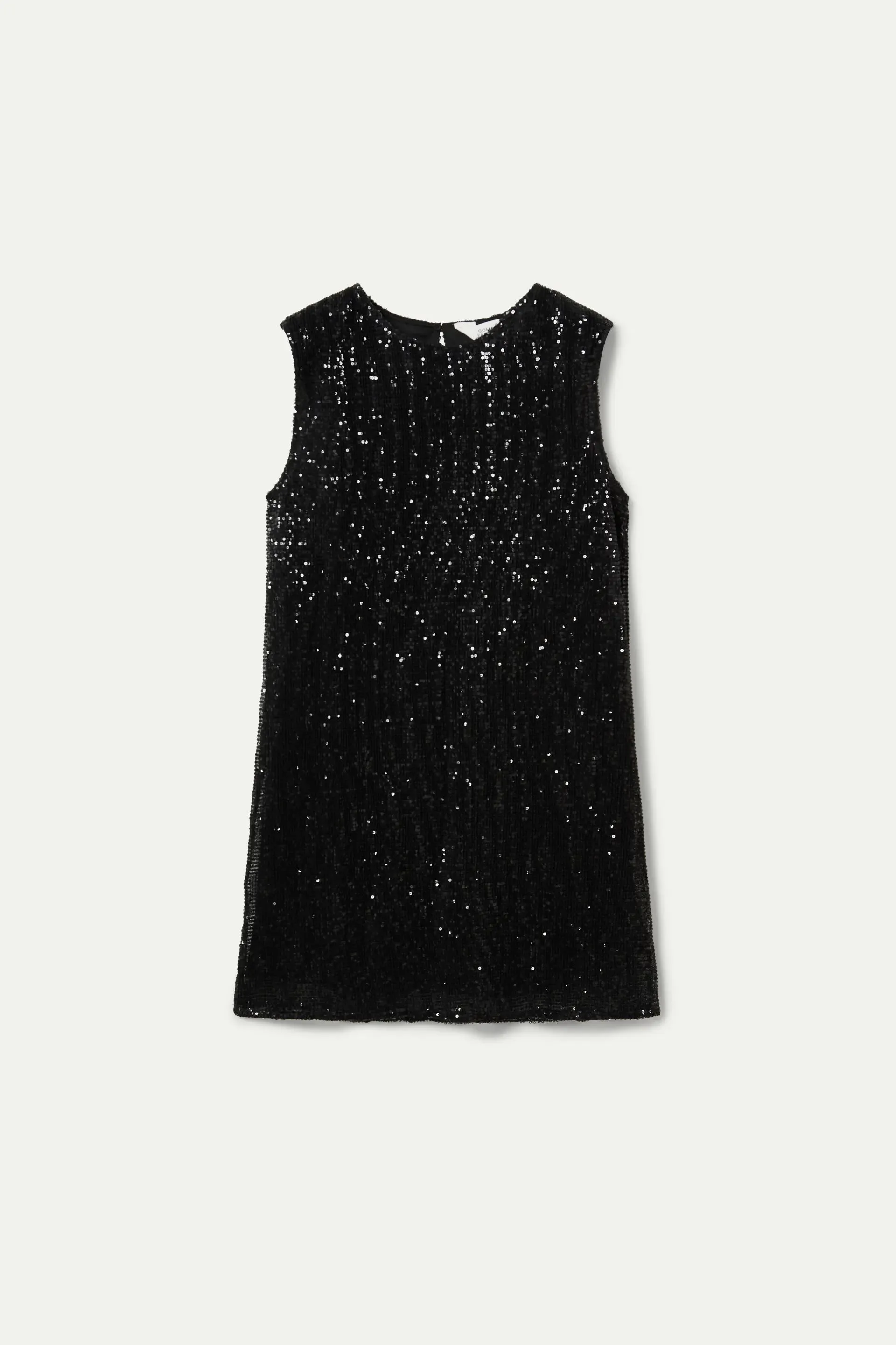 Abito corto nero in paillettes