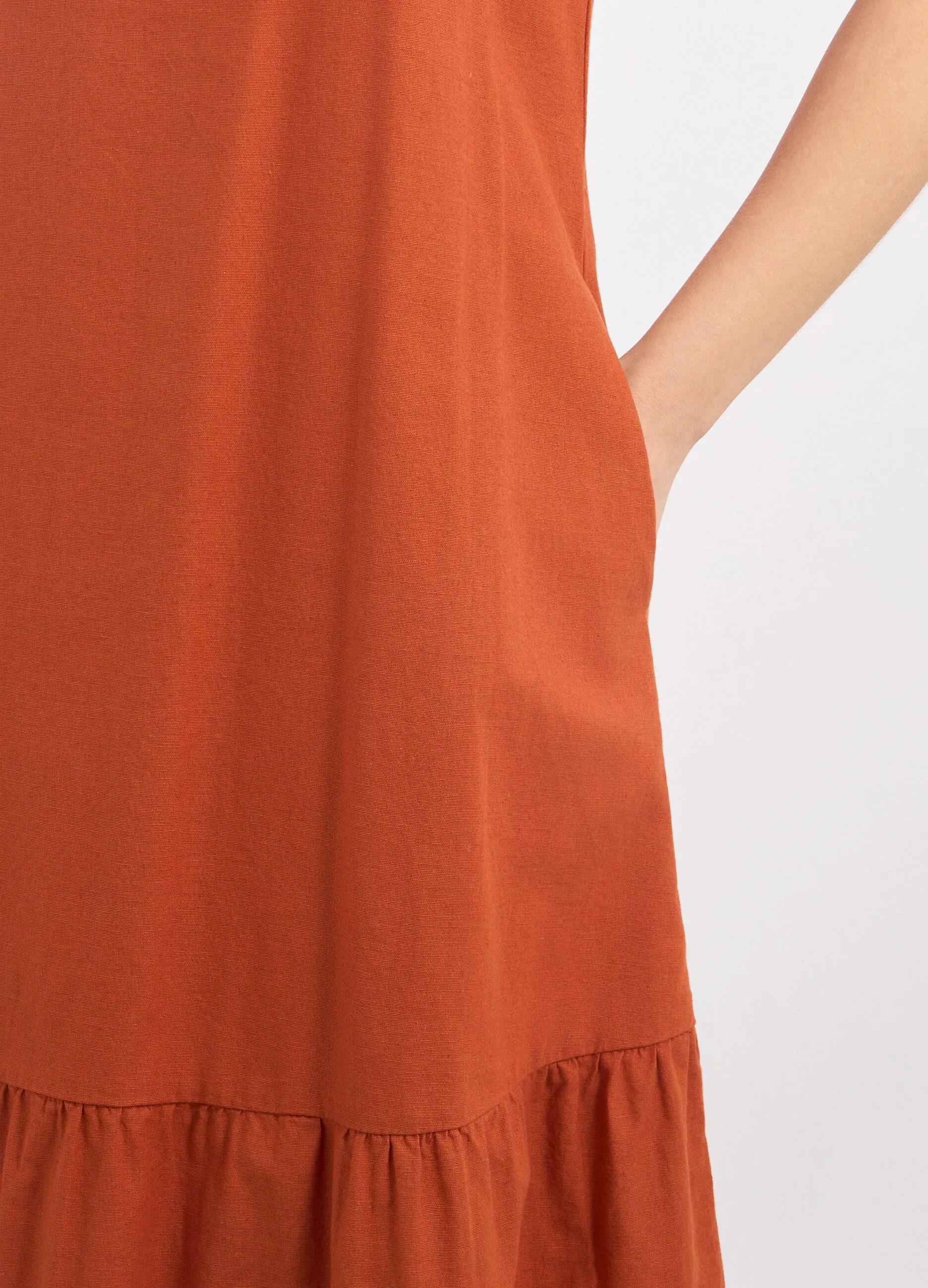 Abito lungo in misto lino donna