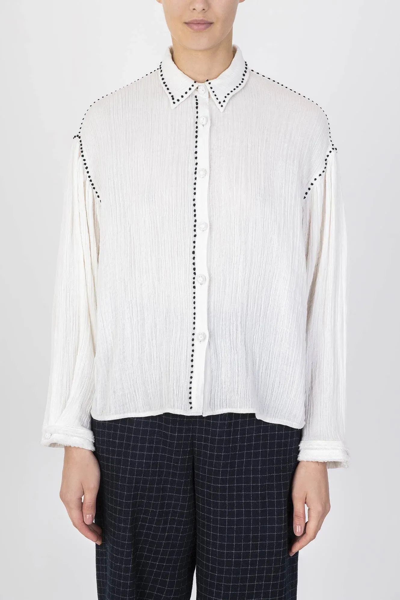 ALYSI   CAMICIA PANNA IN COTONE