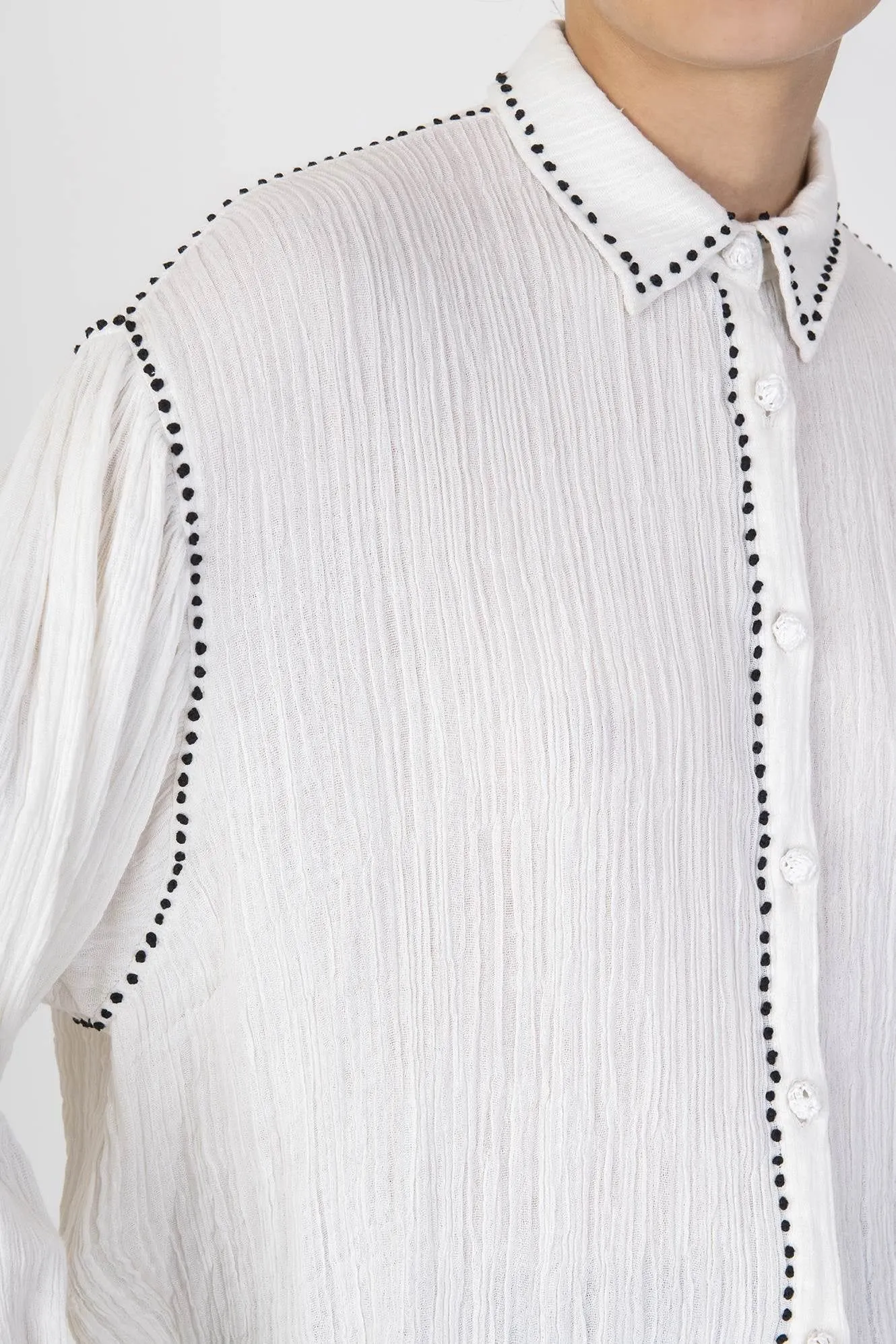 ALYSI   CAMICIA PANNA IN COTONE