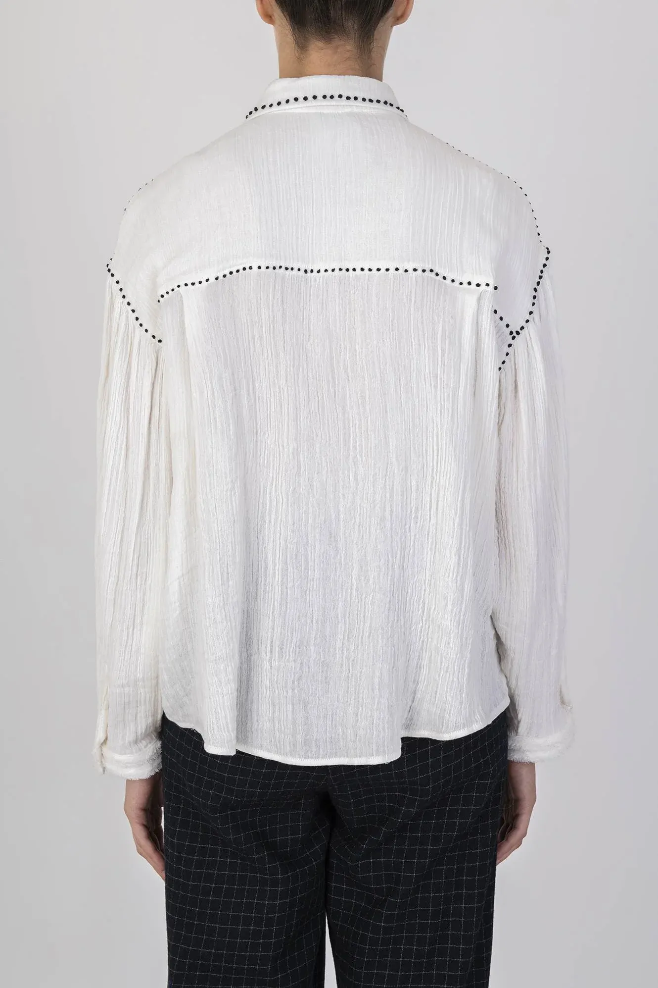 ALYSI   CAMICIA PANNA IN COTONE