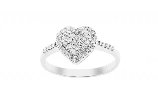 Anello Cuore Grama & Mounier con Diamanti da 0.35ct in oro bianco 18kt GM060