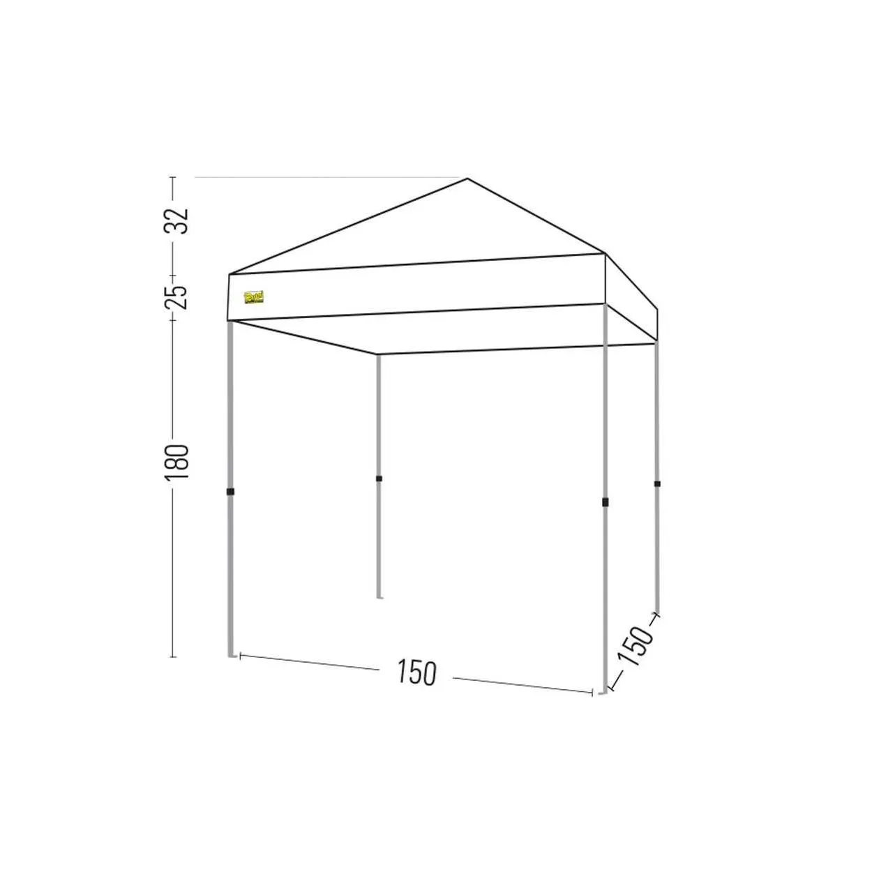 Bertoni Gazebo Rapido 150 Bianco c/laterali
