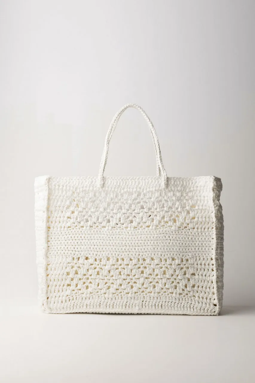 Borsa crochet con logo a contrasto NEVE