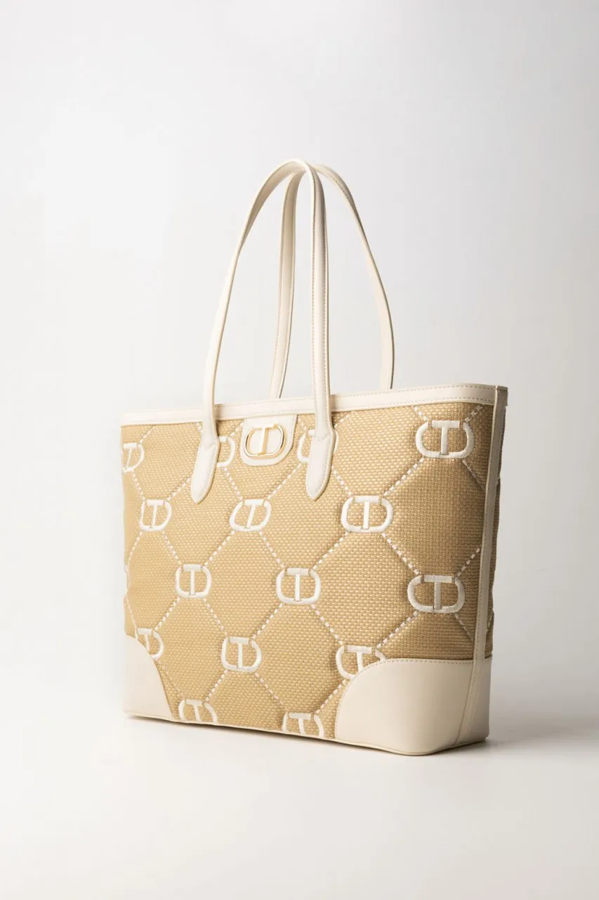 Borsa shopper 'Palermo' effetto Rafia NEVE