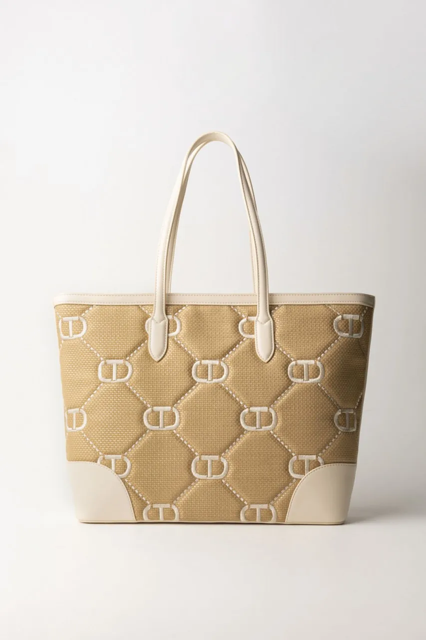 Borsa shopper 'Palermo' effetto Rafia NEVE