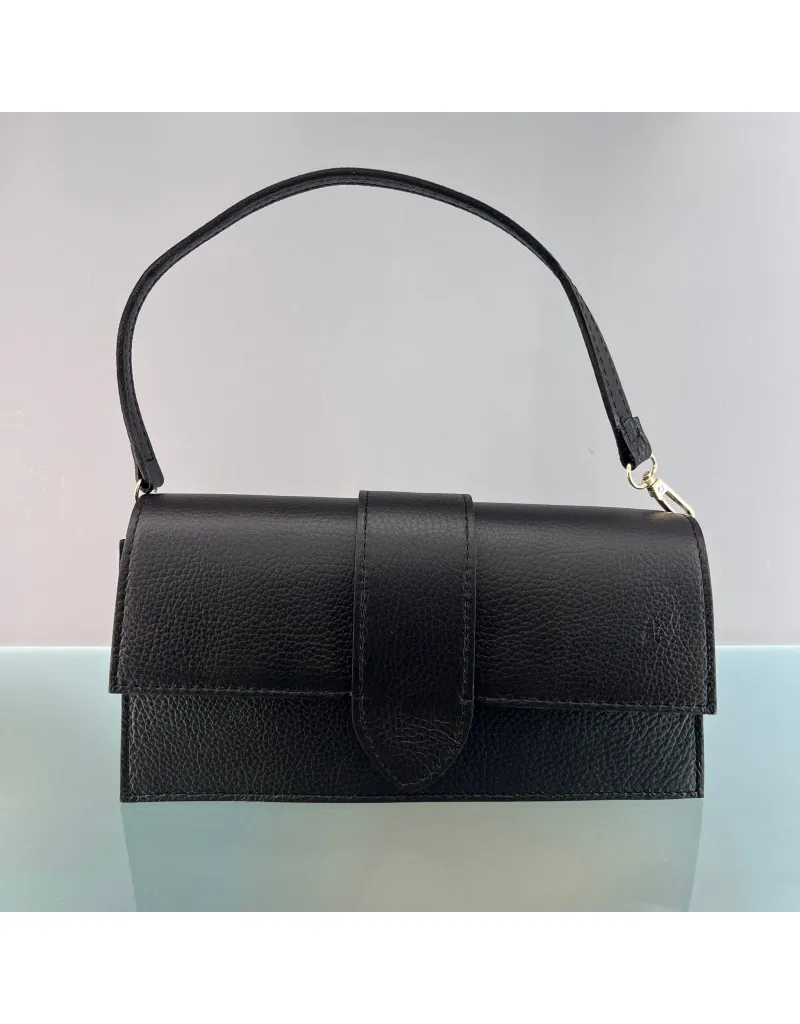 BORSA VERA PELLE NERA