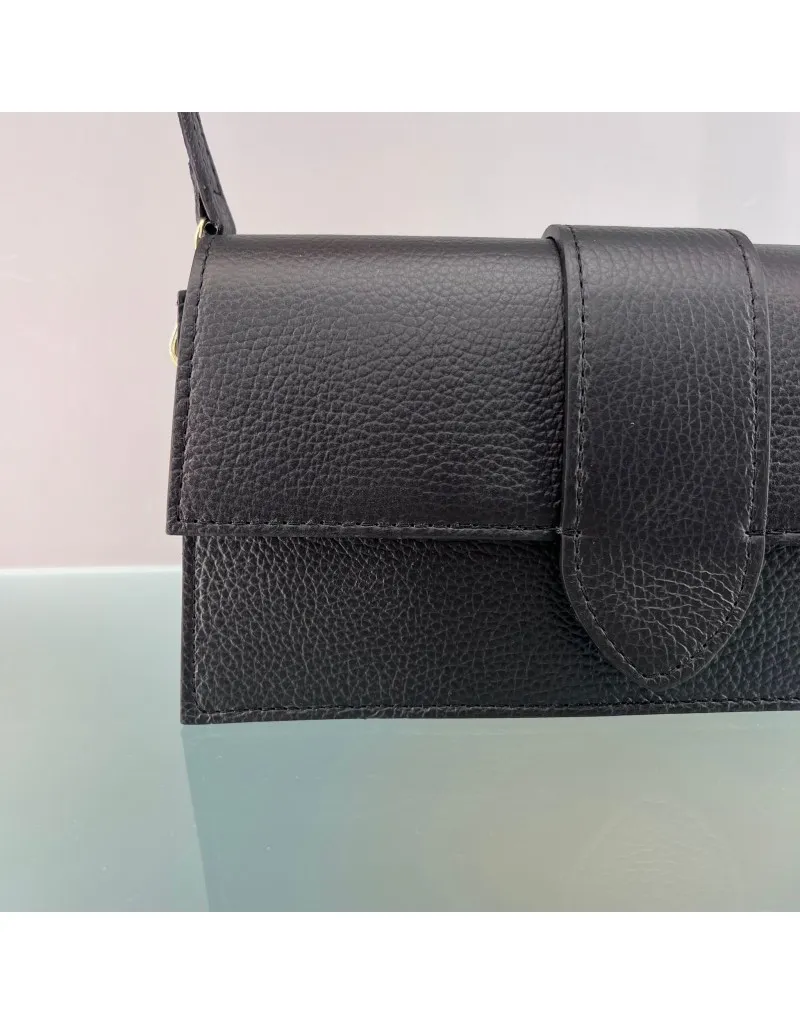 BORSA VERA PELLE NERA