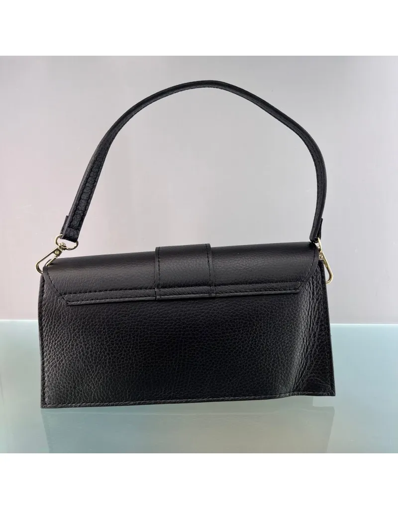 BORSA VERA PELLE NERA
