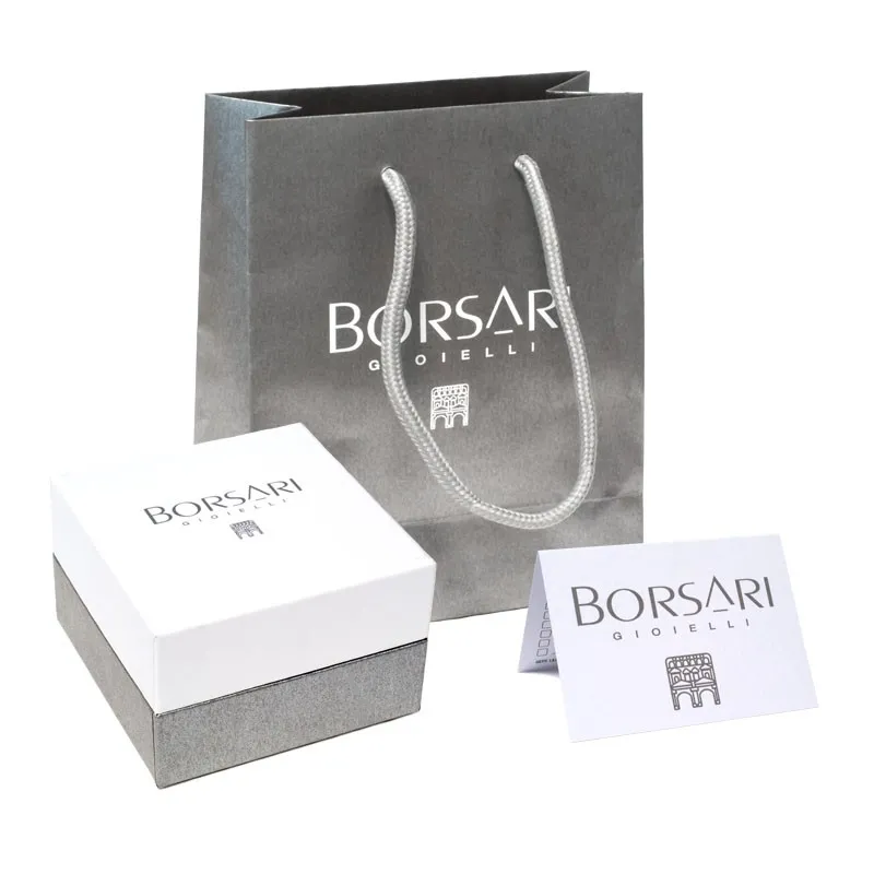 Bracciale Borsari uomo in pelle e acciaio con diamante BR-M.CARL003