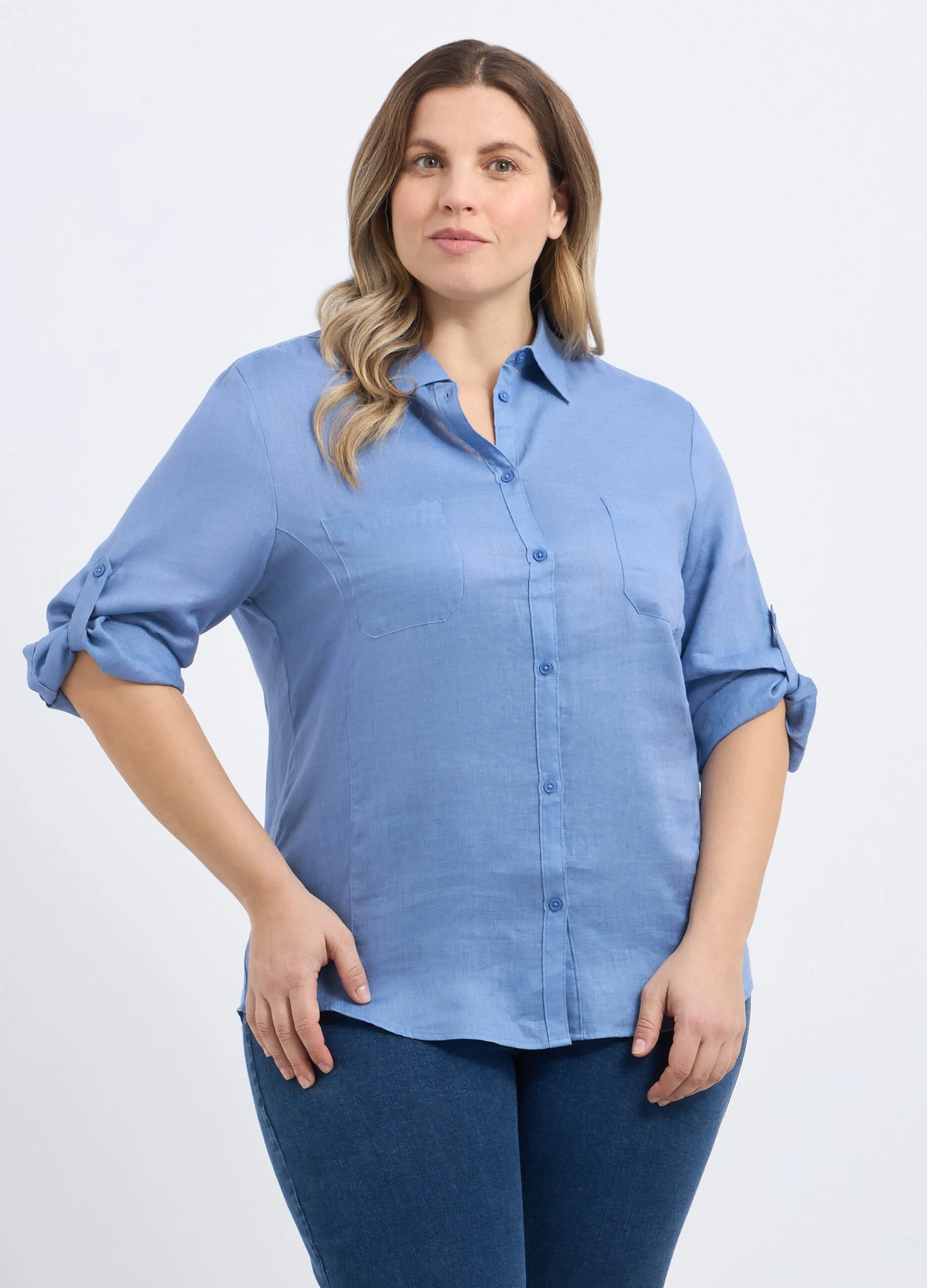 Camicia in puro lino donna curvy