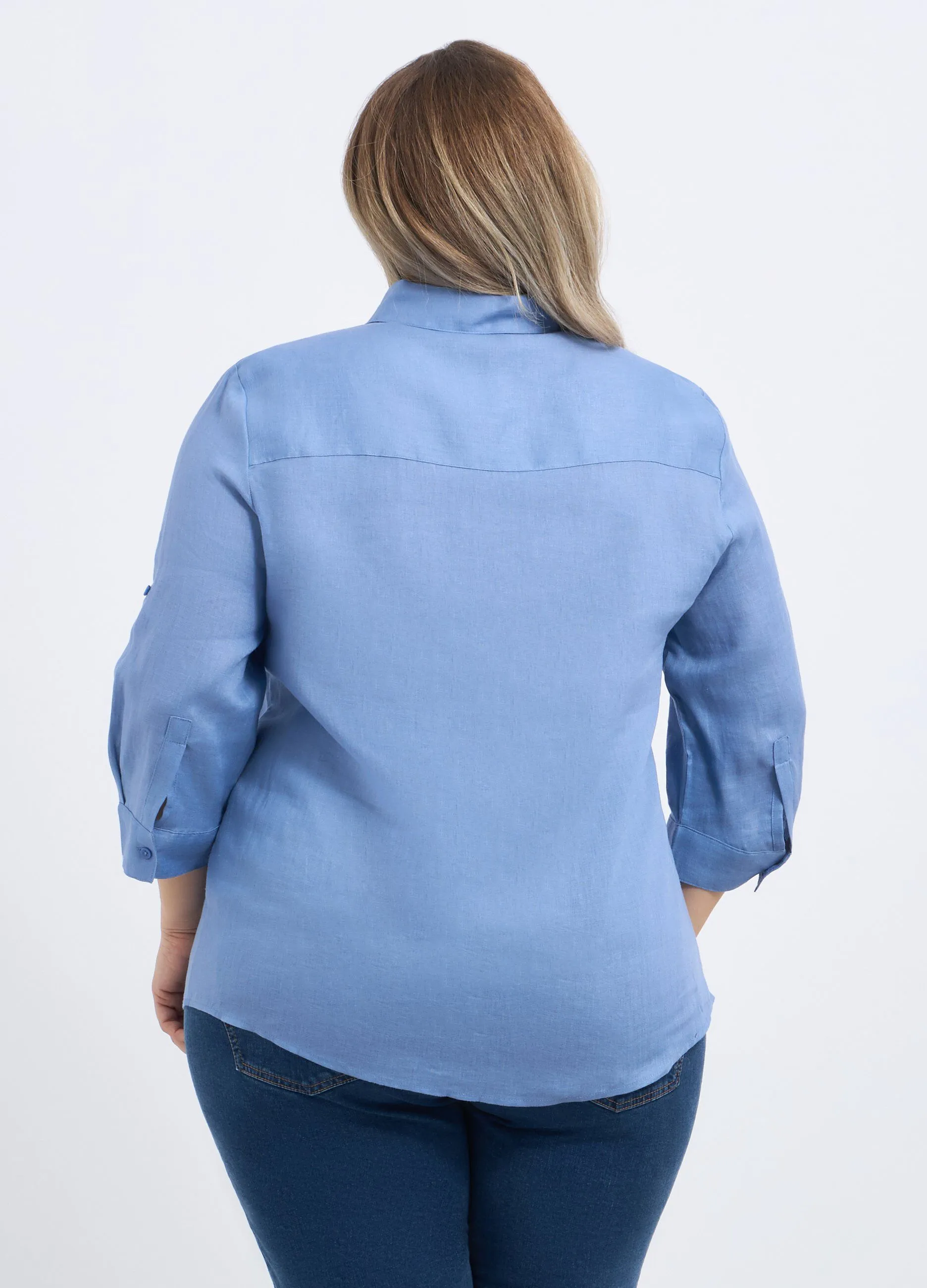 Camicia in puro lino donna curvy