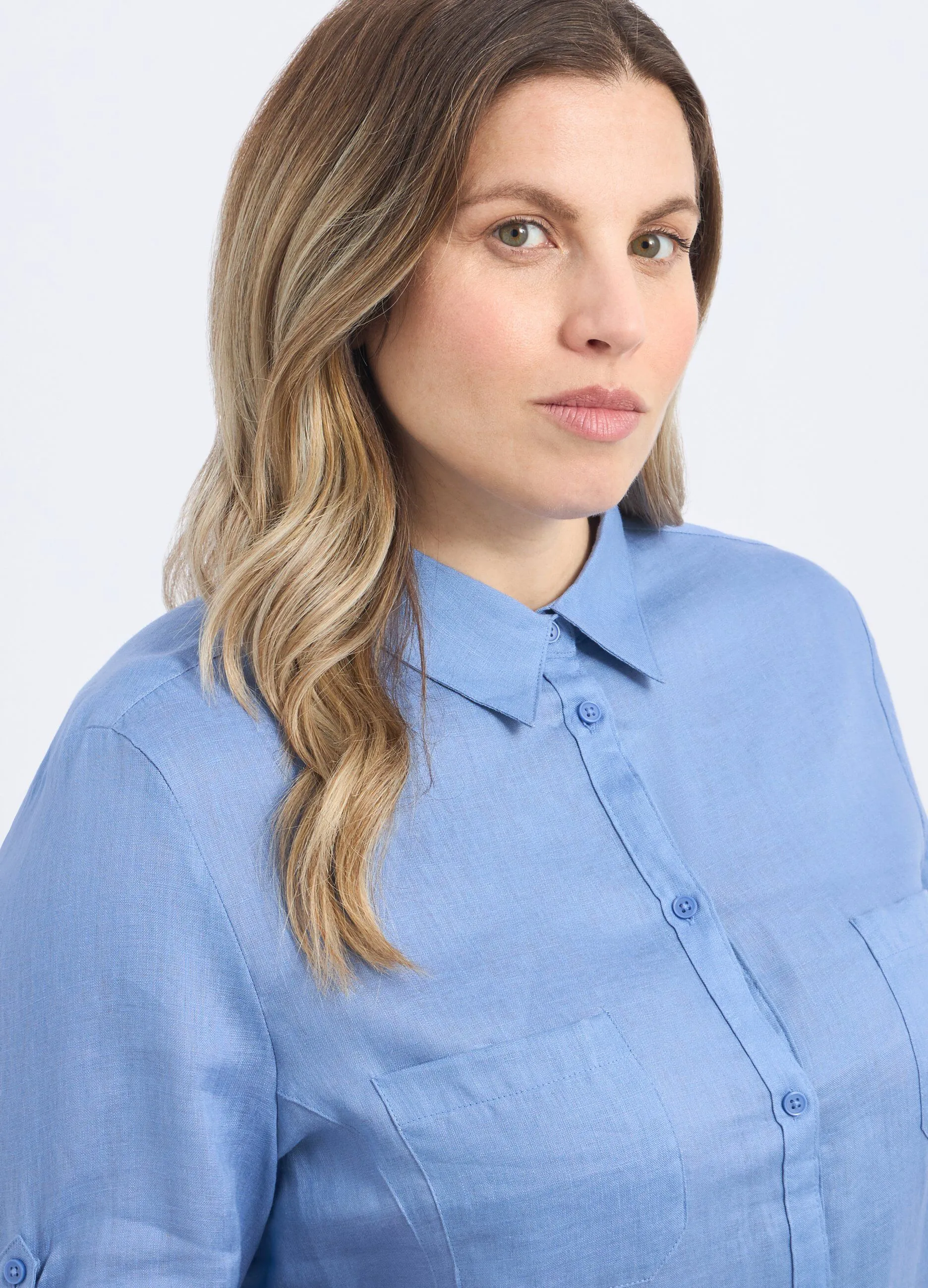 Camicia in puro lino donna curvy