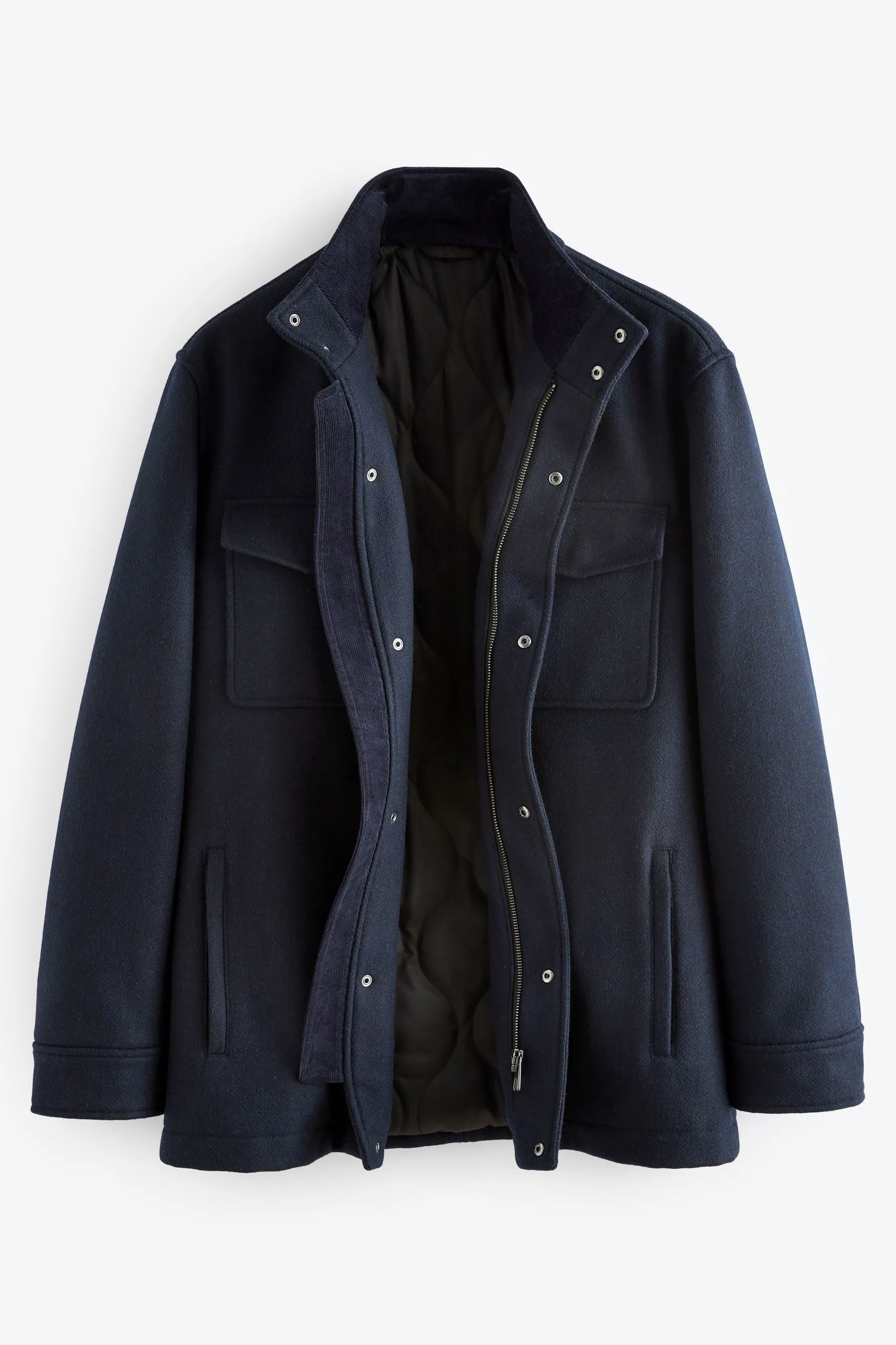 Cappotto imbottito quattro tasche con lana    