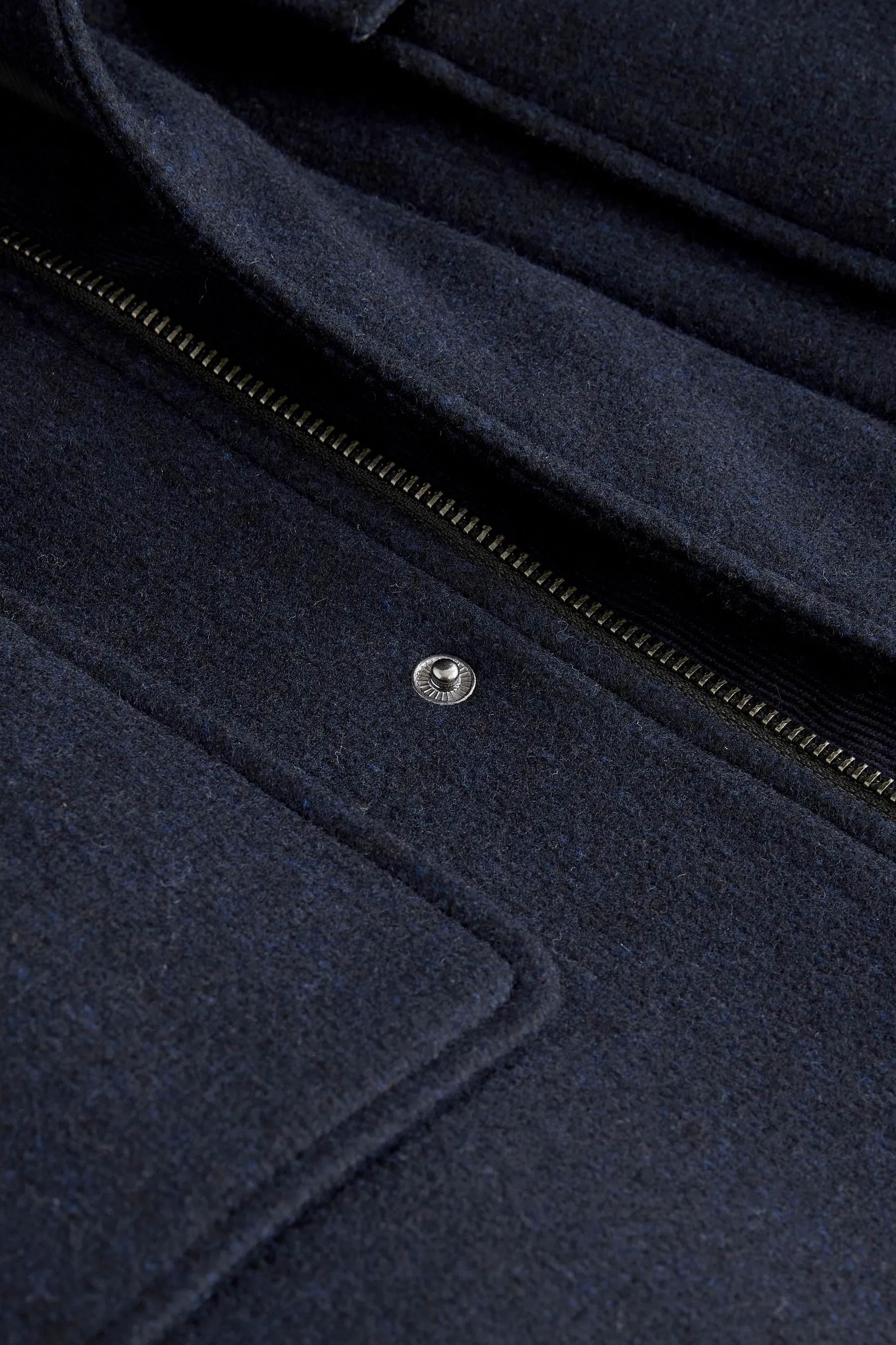 Cappotto imbottito quattro tasche con lana    