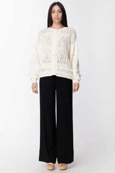 Cardigan crochet e applicazione frange NEVE
