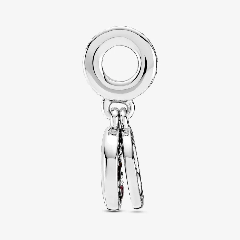 Charm Pendente Pandora Doppio con Disco Rosso Scintillante 799186C03