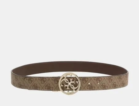 Cintura Reversibile Guess Noelle BW9062P4135 LTL Latte Logo