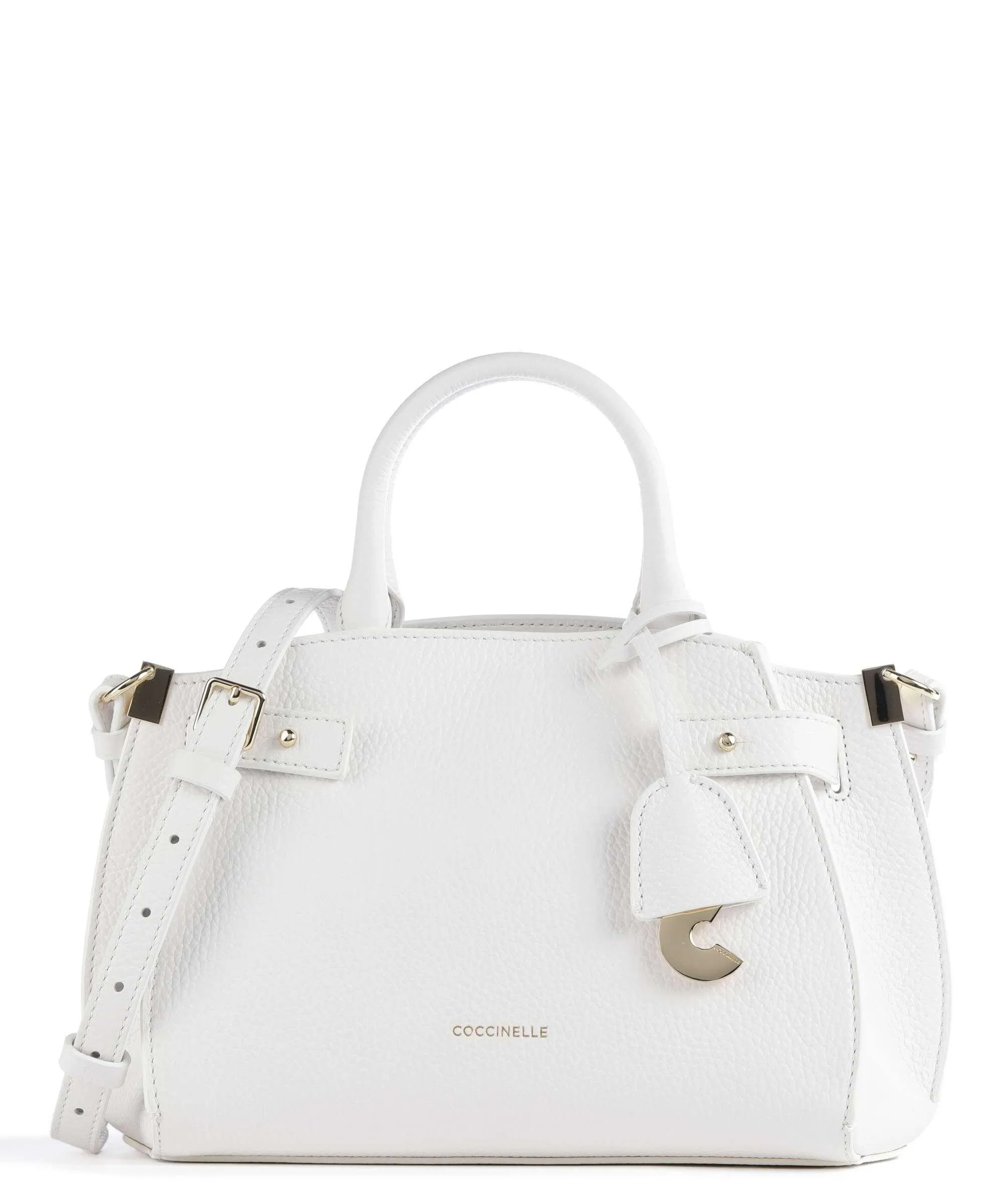  Coccinelle Kliche Borsa a mano pelle granulata bianco  