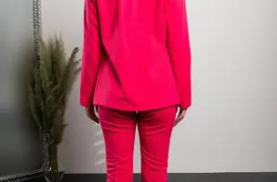Completo di pantaloni e blazer elegante Estrena, fucsia