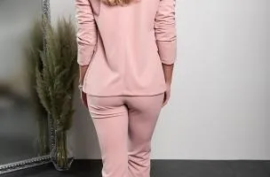Completo di pantaloni e blazer elegante Estrena, rosa antico