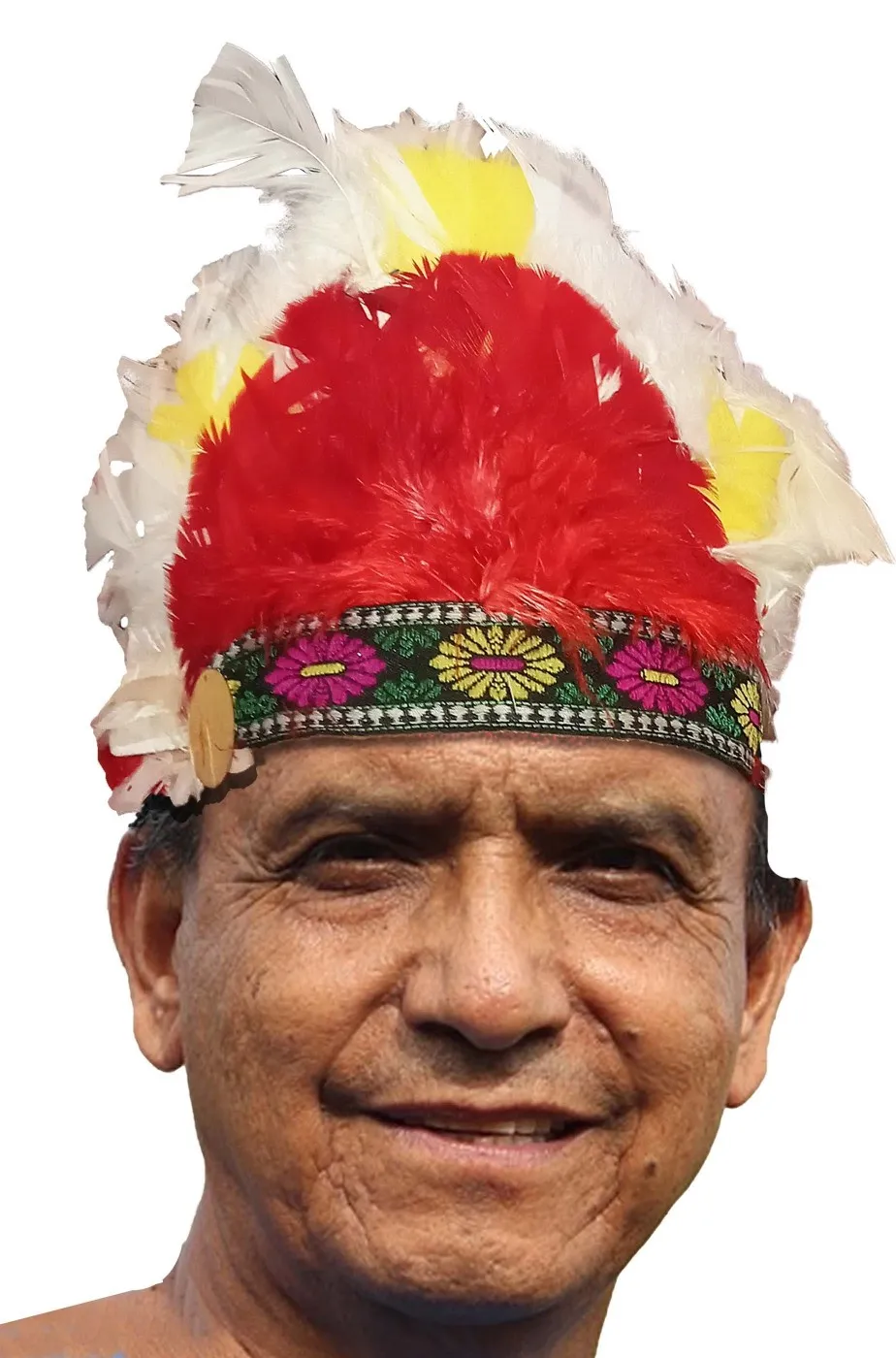 Copricapo di piume stile Maya indiano antico