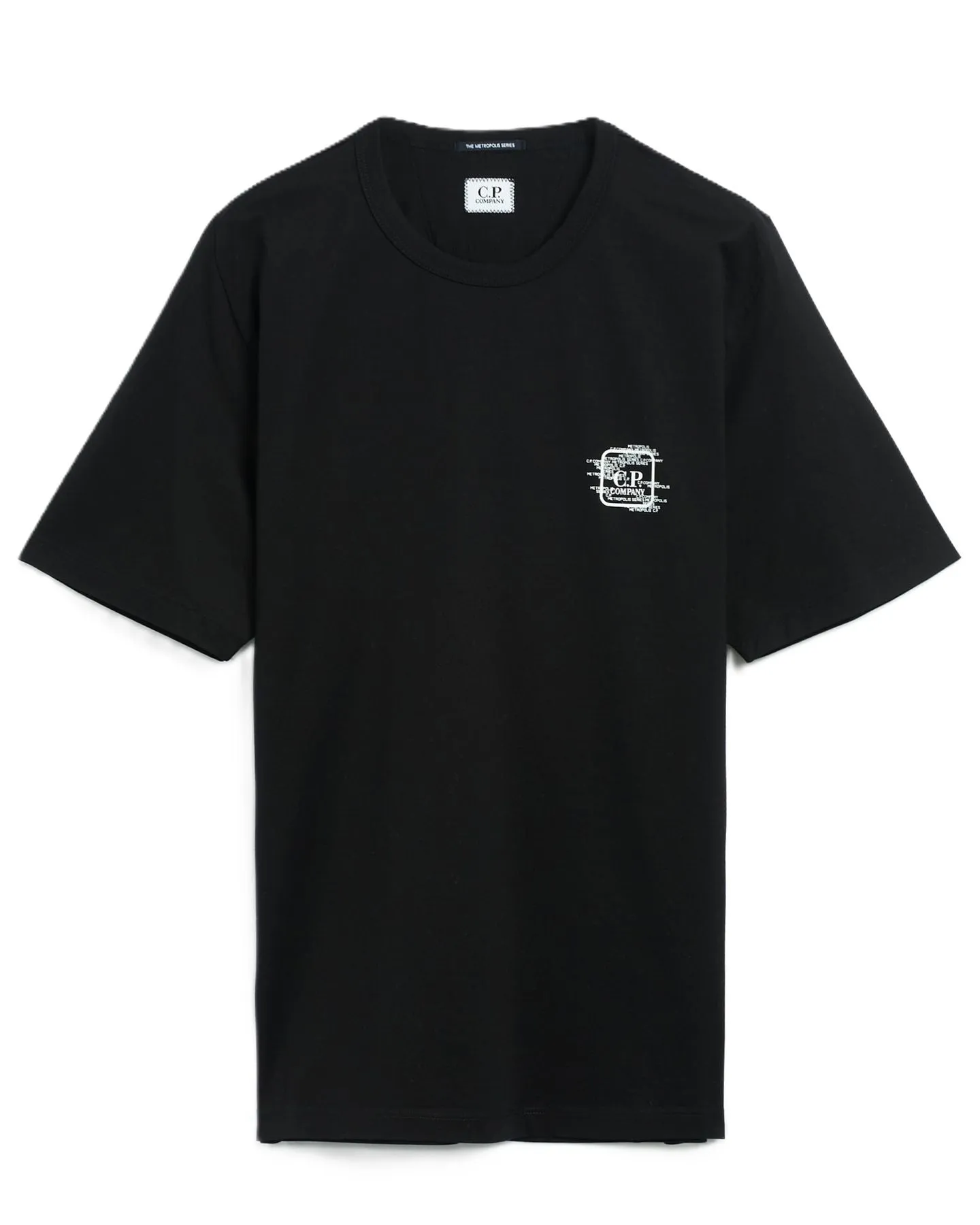 C.P. Company T-Shirt Metropolis Nera con Stampa Retro - Sketched Graphics T-Shirt