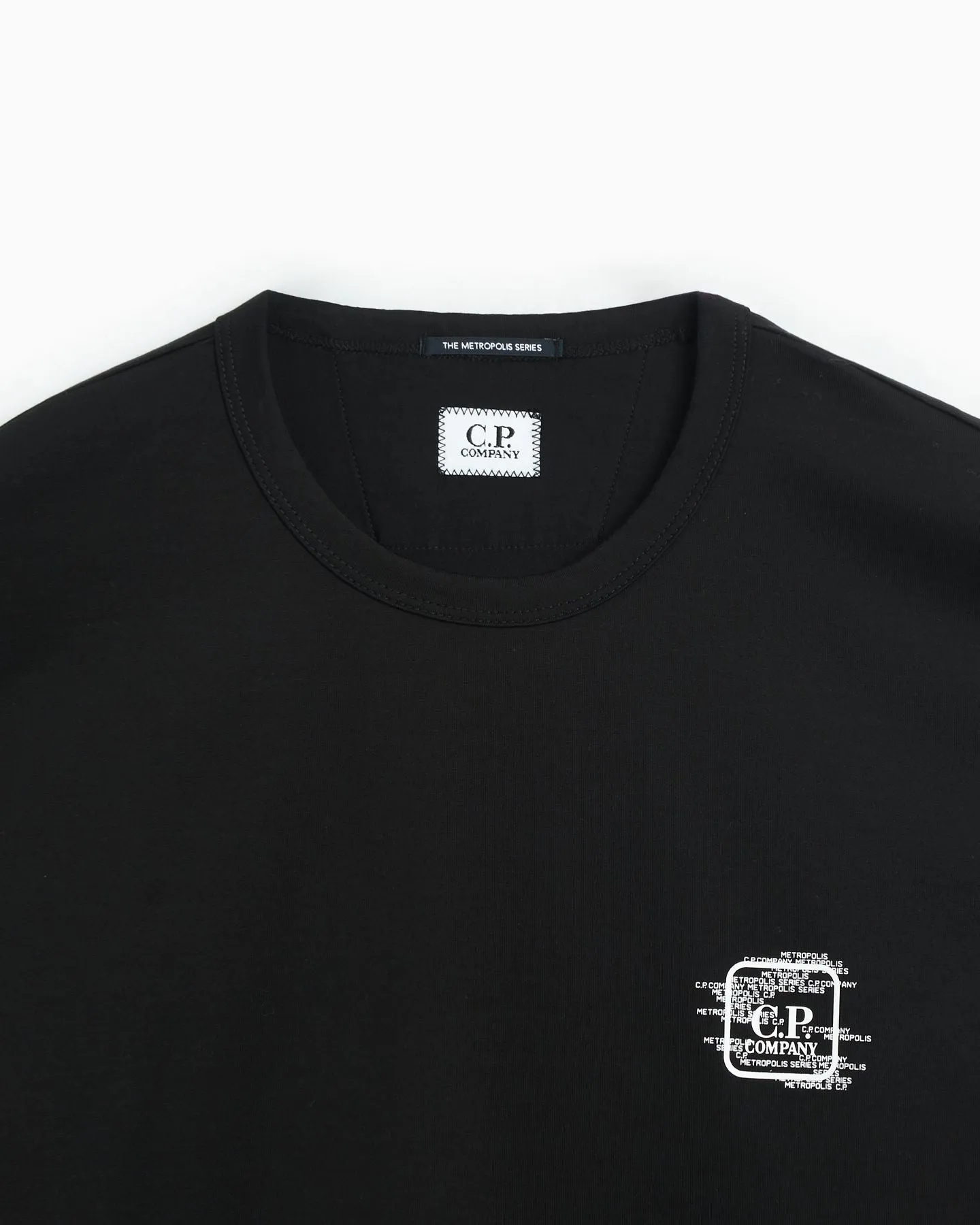 C.P. Company T-Shirt Metropolis Nera con Stampa Retro - Sketched Graphics T-Shirt