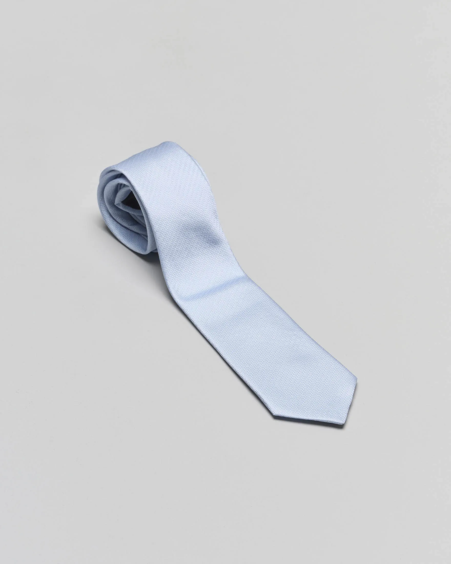 Cravatta azzurra micro armatura in pura seta