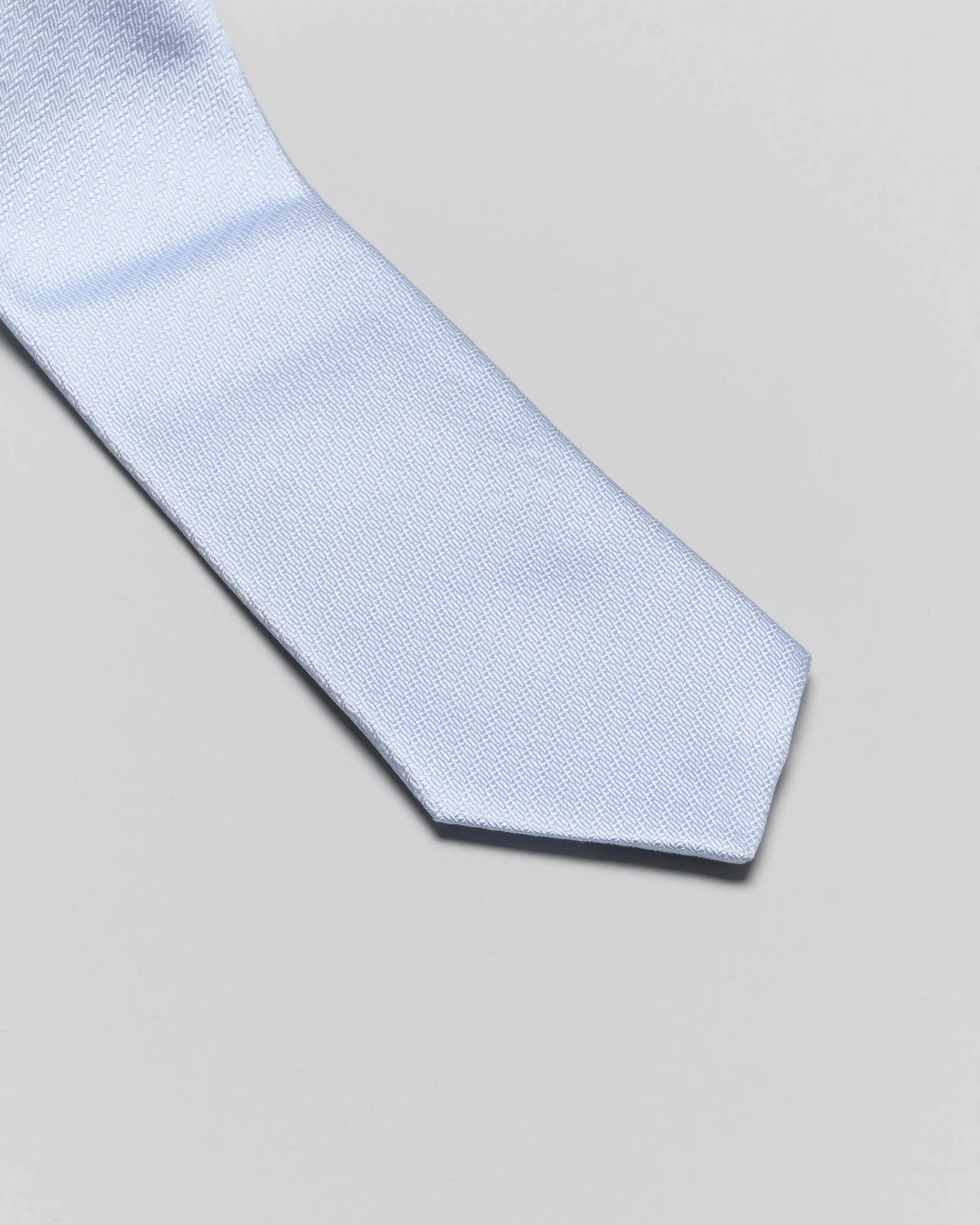 Cravatta azzurra micro armatura in pura seta