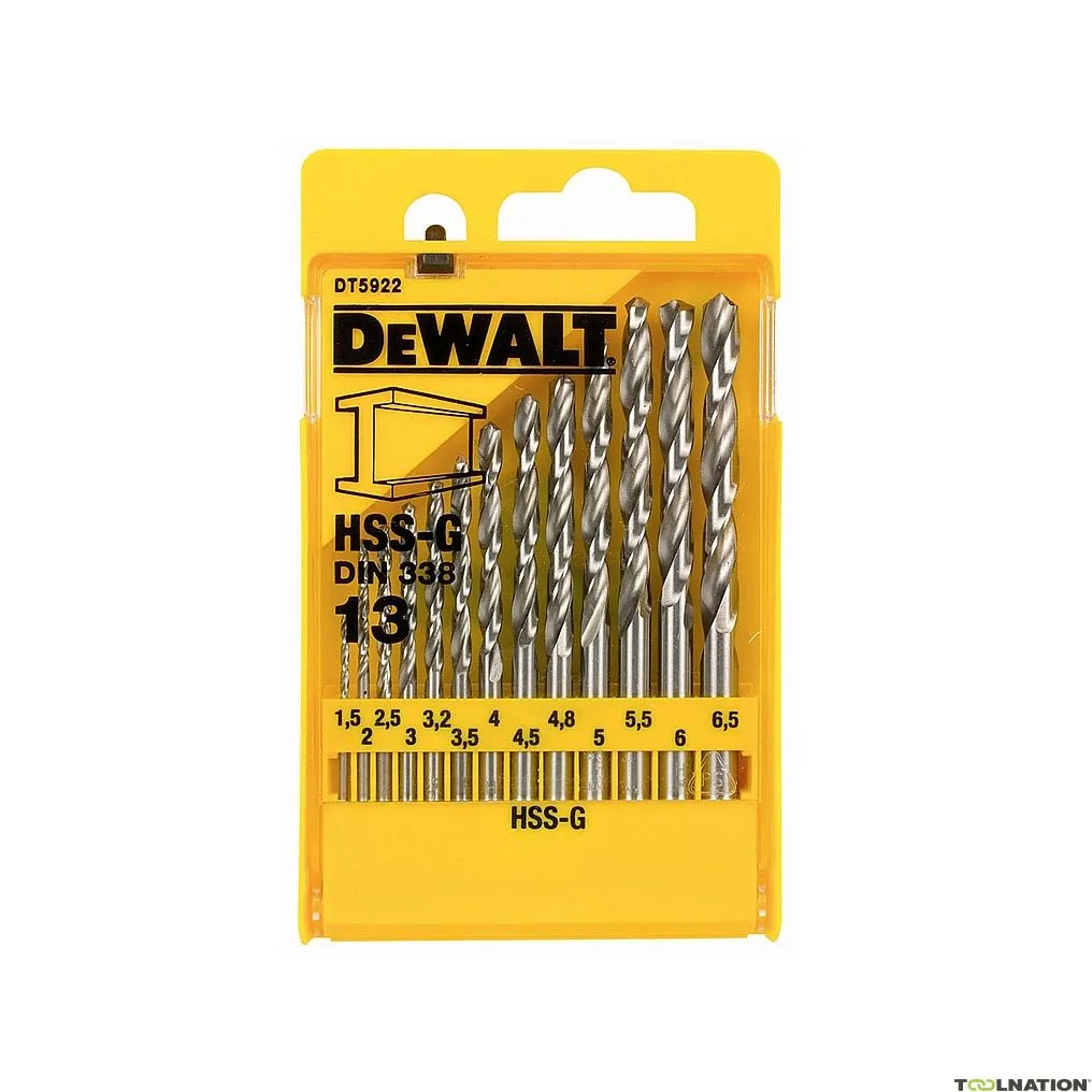 DeWalt Accessori DT5922-QZ DT5922 Set di punte HSS-G da 13 pezzi in scatola di plastica