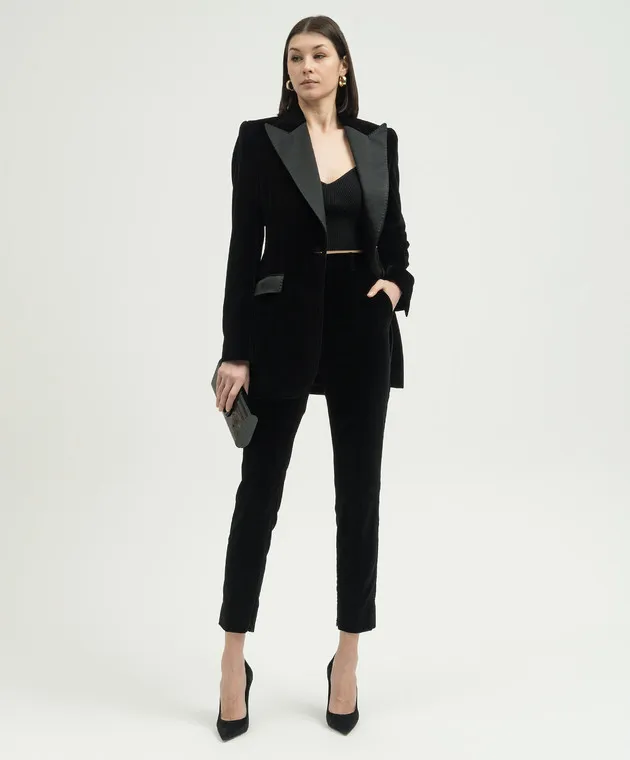 Dolce&Gabbana Pantaloni di velluto nero FTC30TFUVG7