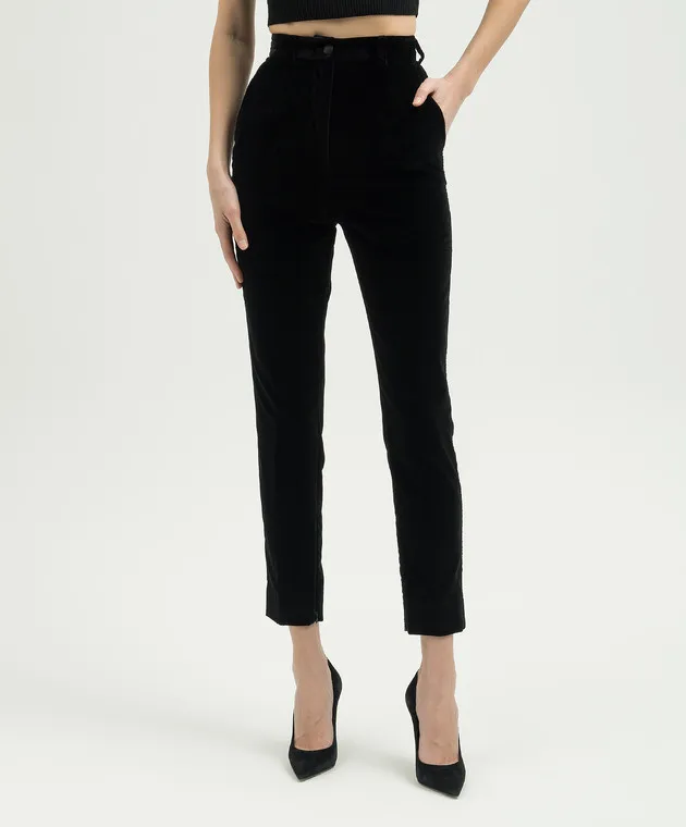 Dolce&Gabbana Pantaloni di velluto nero FTC30TFUVG7