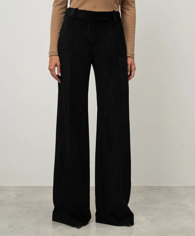 Ermanno Scervino Pantaloni di velluto nero D456P313GWI