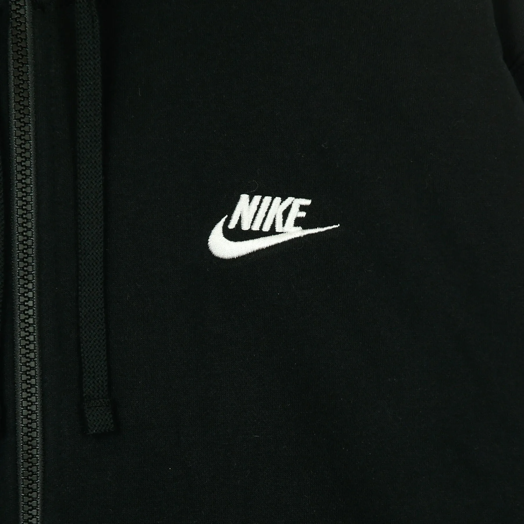 Felpa Cappuccio Zip Uomo Sportswear Club Hoodie Black/black/white