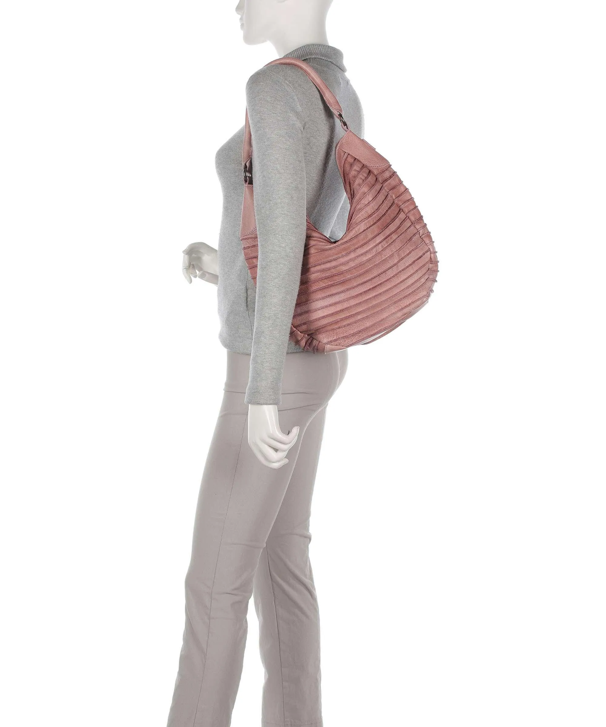  FredsBruder Bestseller Borsa hobo pelle granulata rosa  