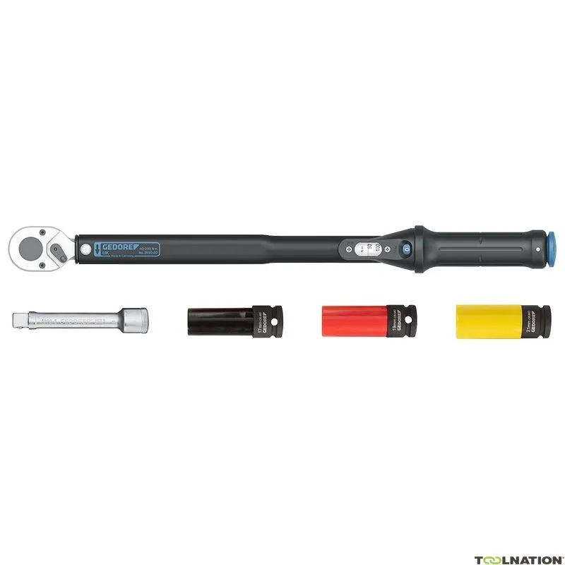 Gedore 3107027 3550-UK-LS4 Set di chiavi dinamometriche Torcoflex-UK cricchetto convertibile 1/2" 40-200 Nm 5 pezzi