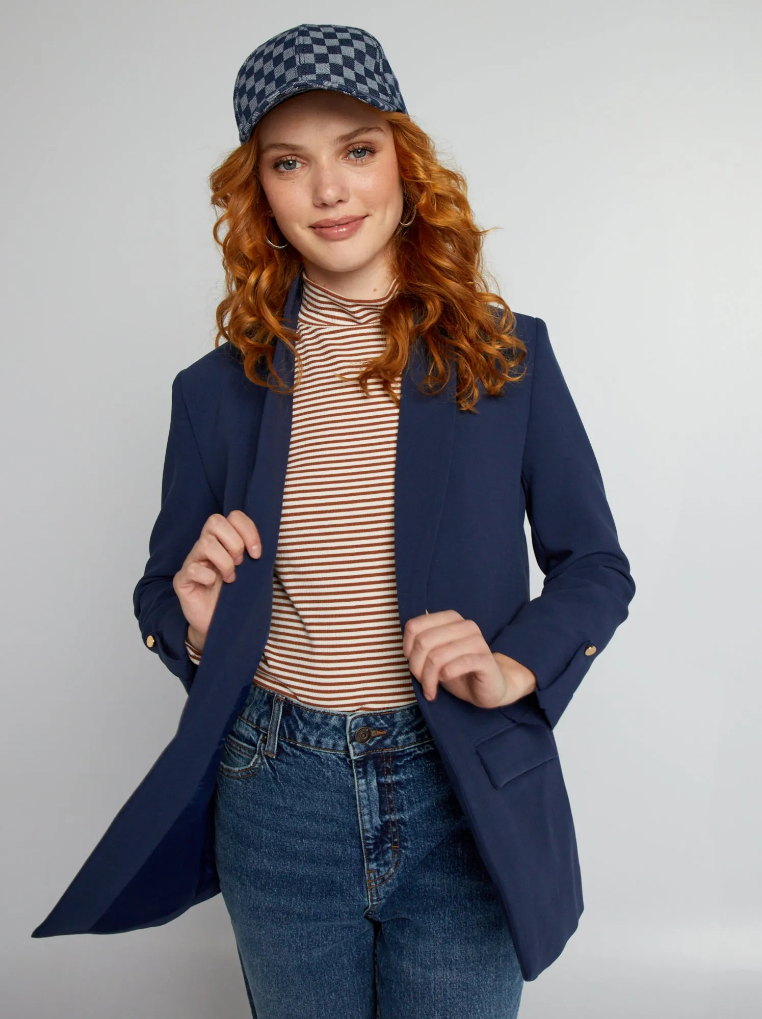 Giacca blazer con maniche 3/4 - Blu marine