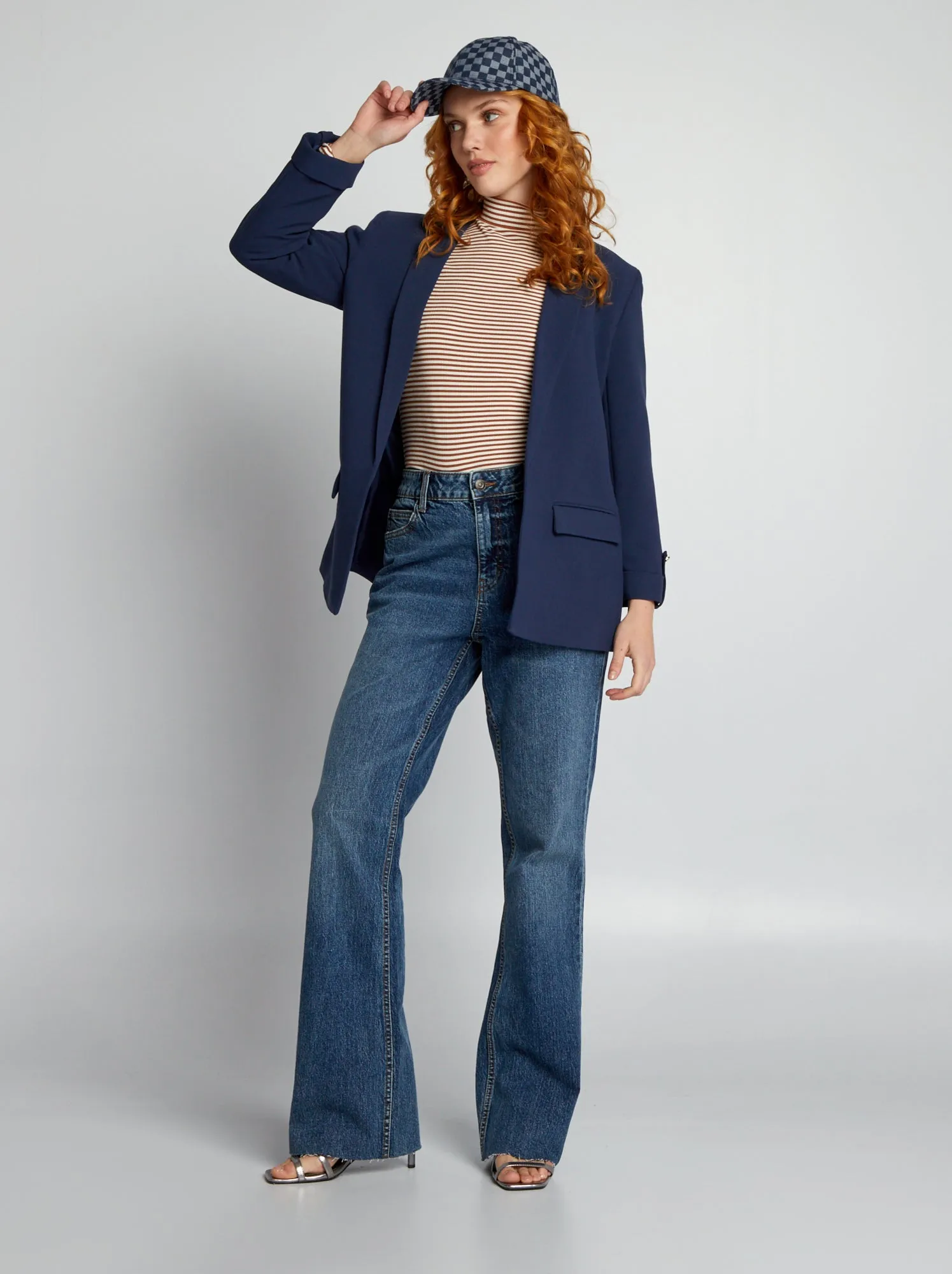 Giacca blazer con maniche 3/4 - Blu marine