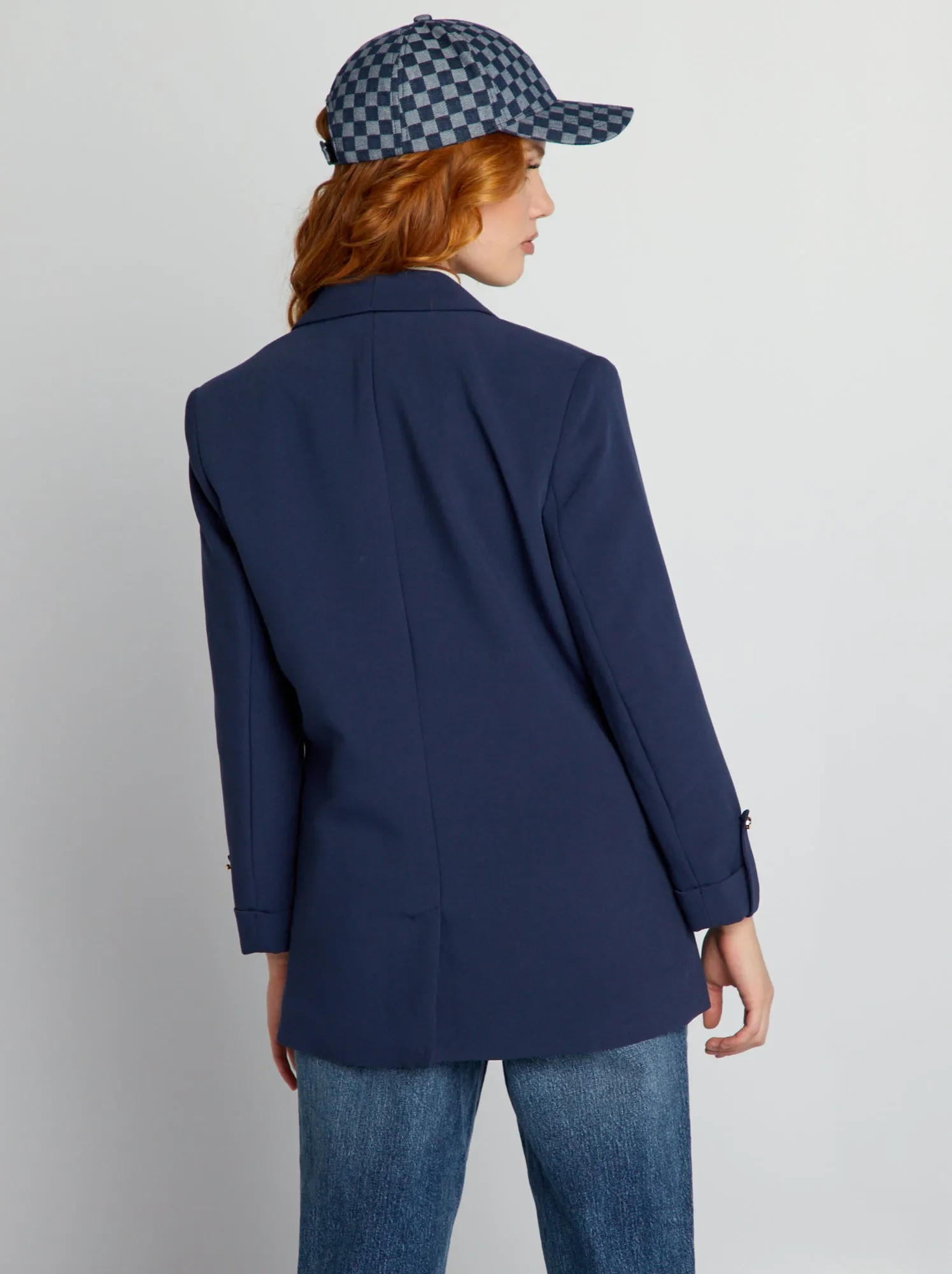 Giacca blazer con maniche 3/4 - Blu marine
