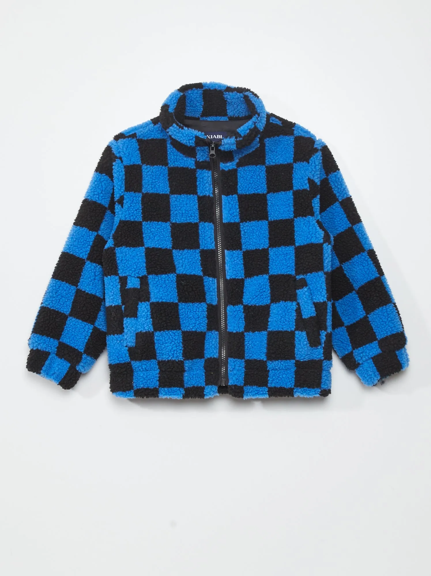 Giacca in sherpa con motivo - BLU
