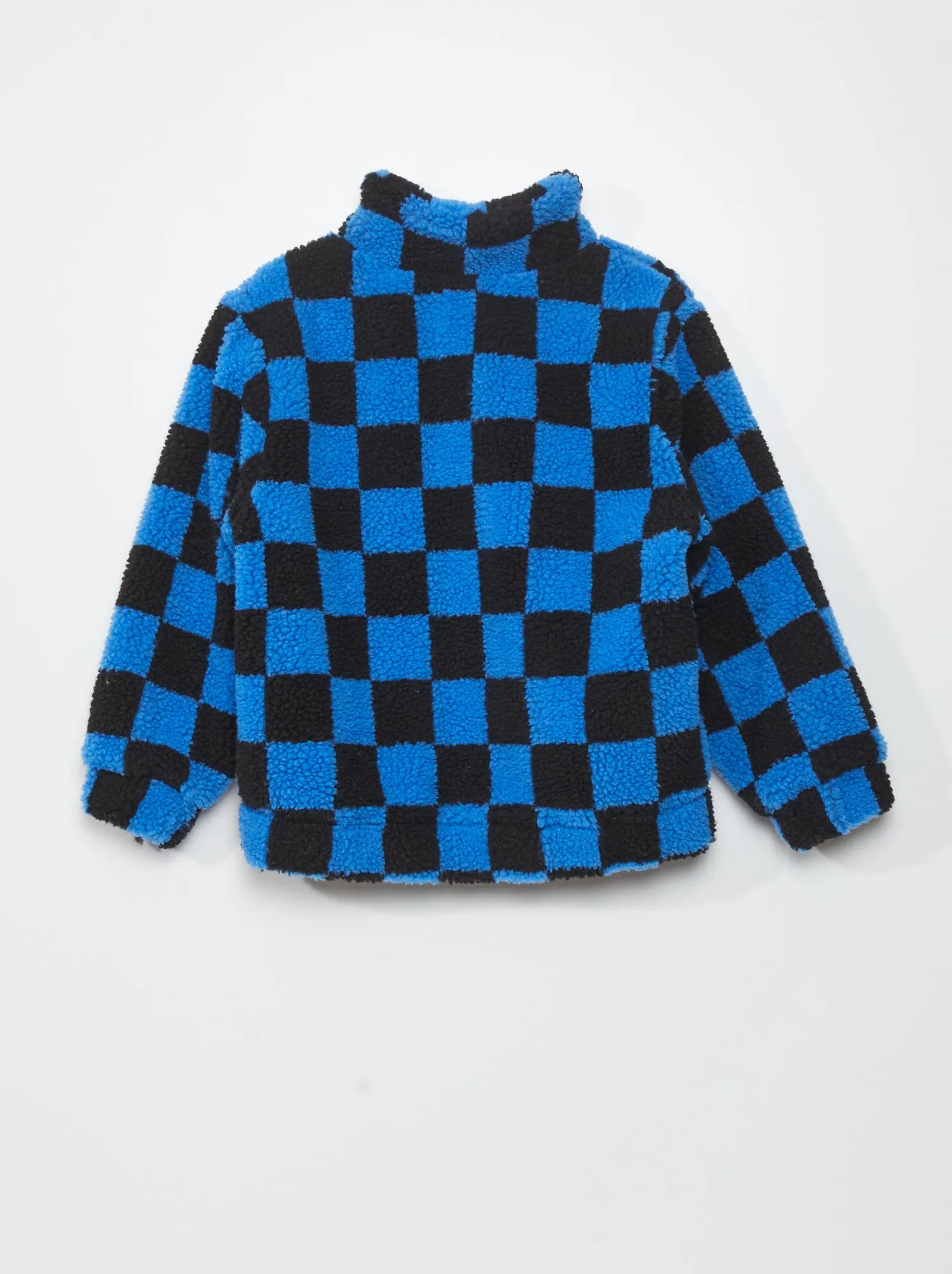 Giacca in sherpa con motivo - BLU