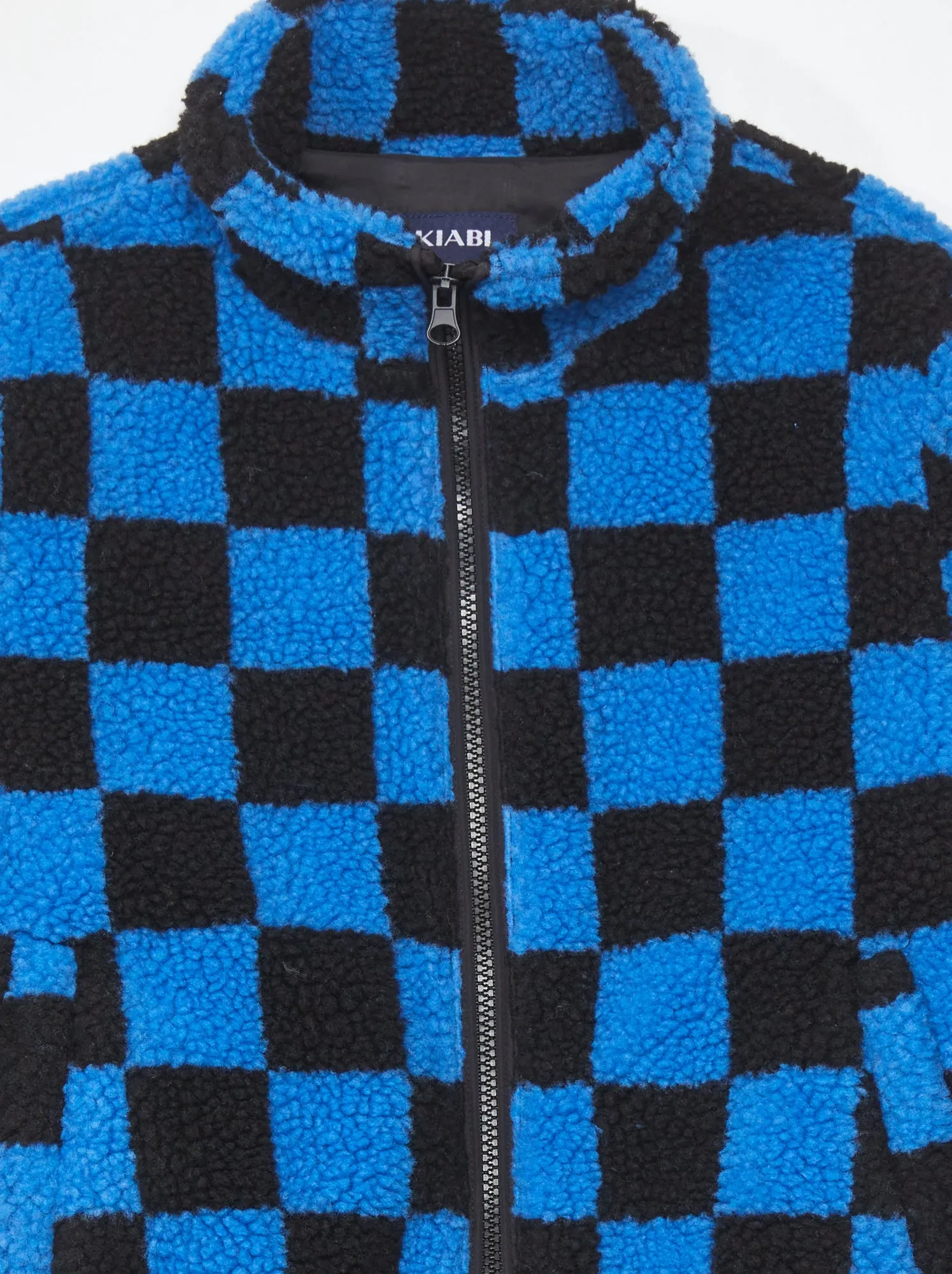 Giacca in sherpa con motivo - BLU