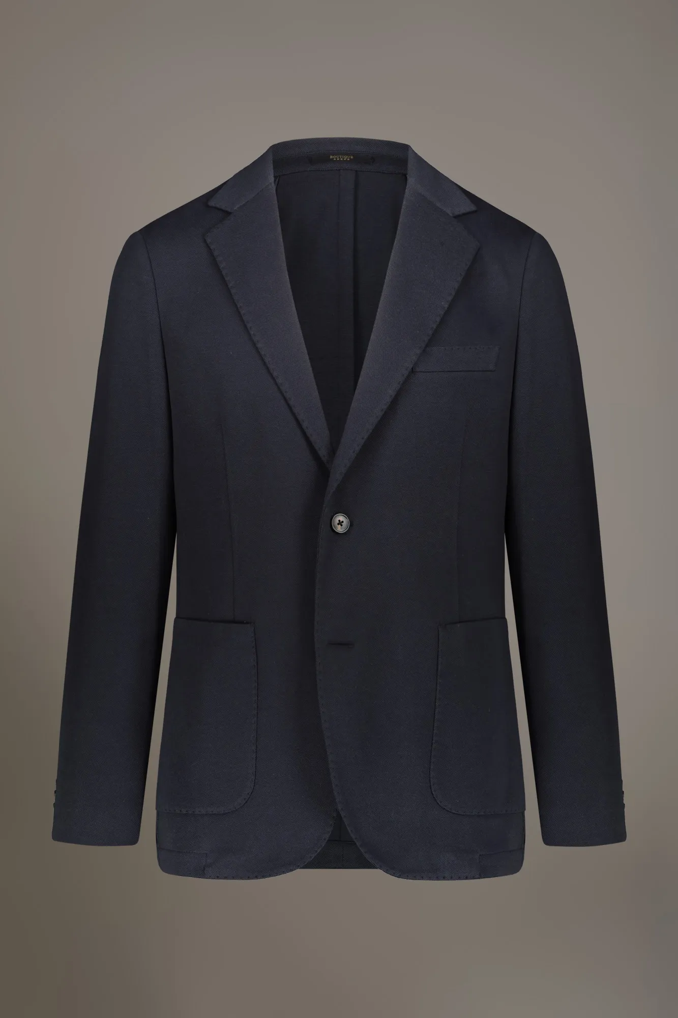 Giacca monopetto tessuto jersey misto cotone