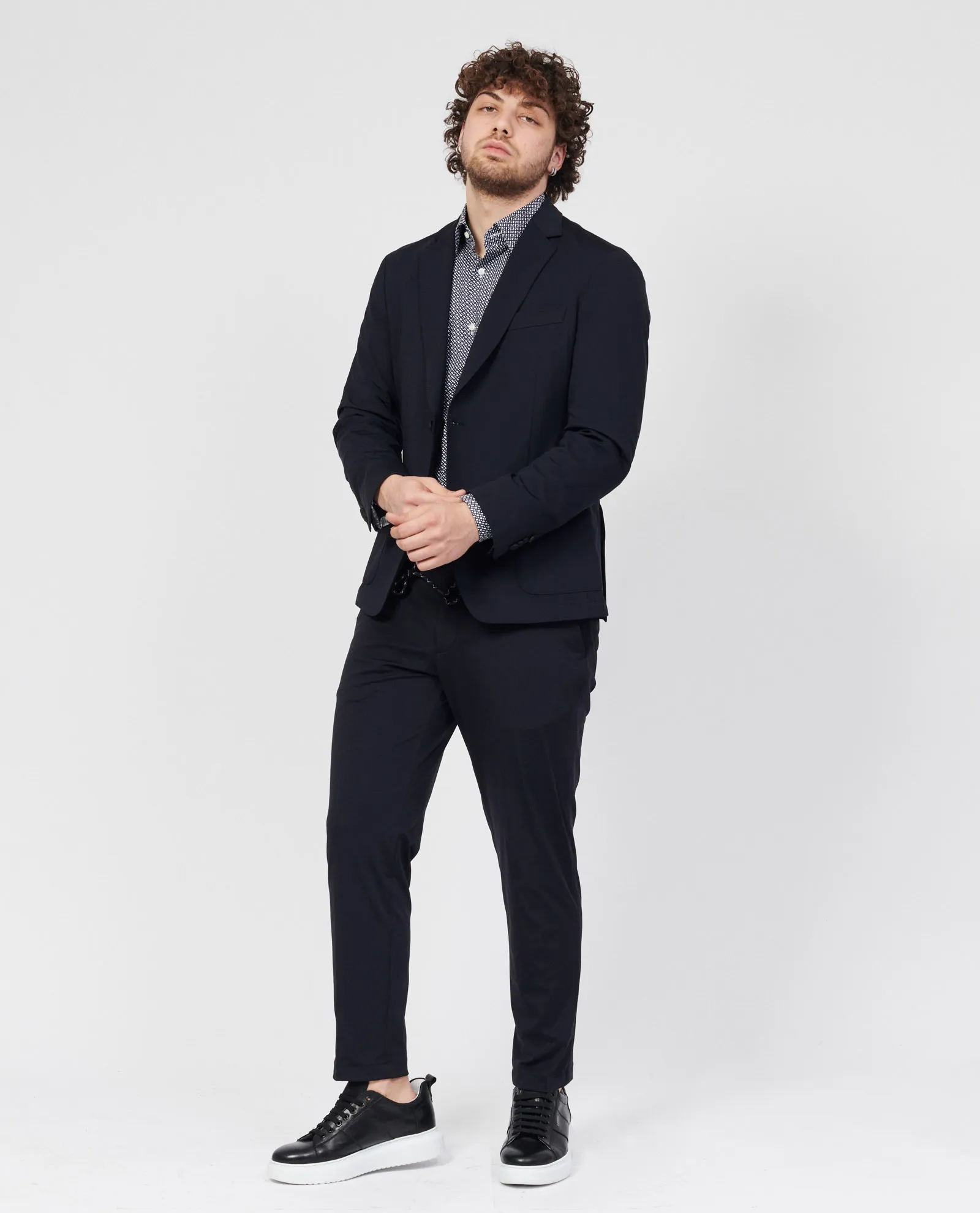 Giacca P-Hanry slim fit con revers classici