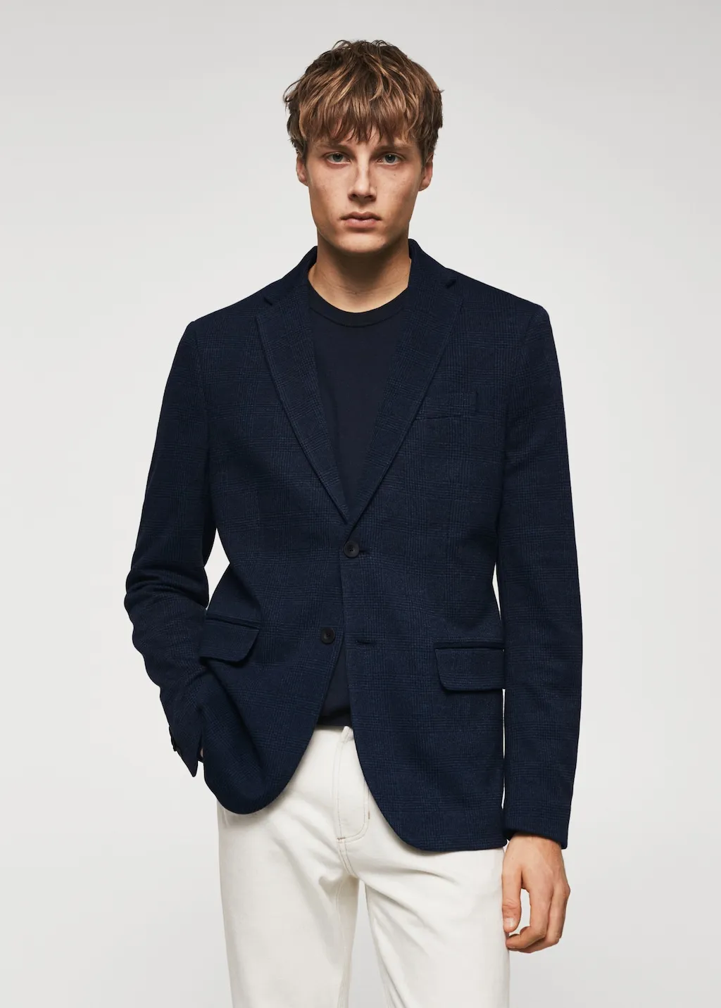 Giacca slim-fit micro stampa