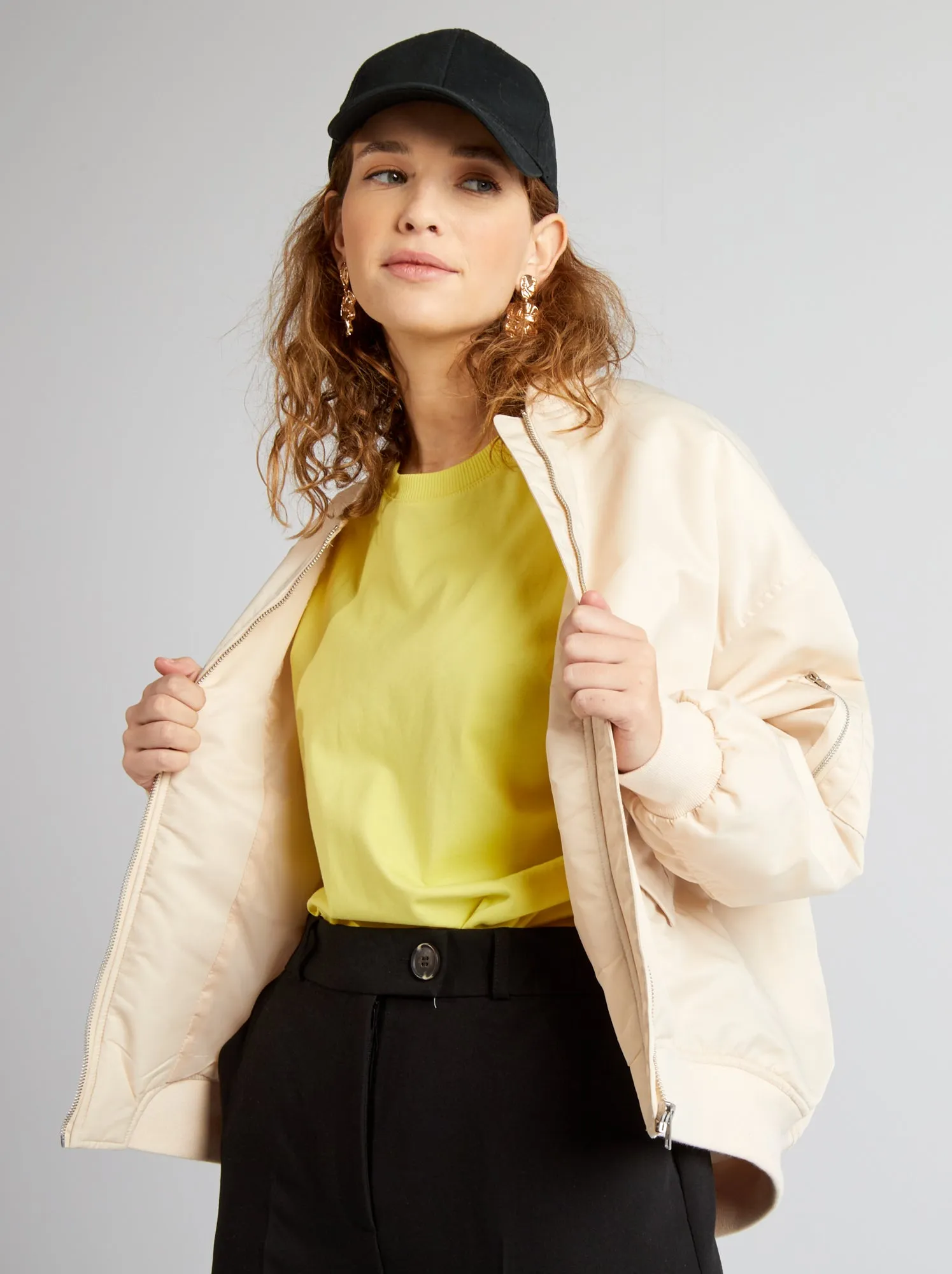 Giubbotto girocollo - BEIGE
